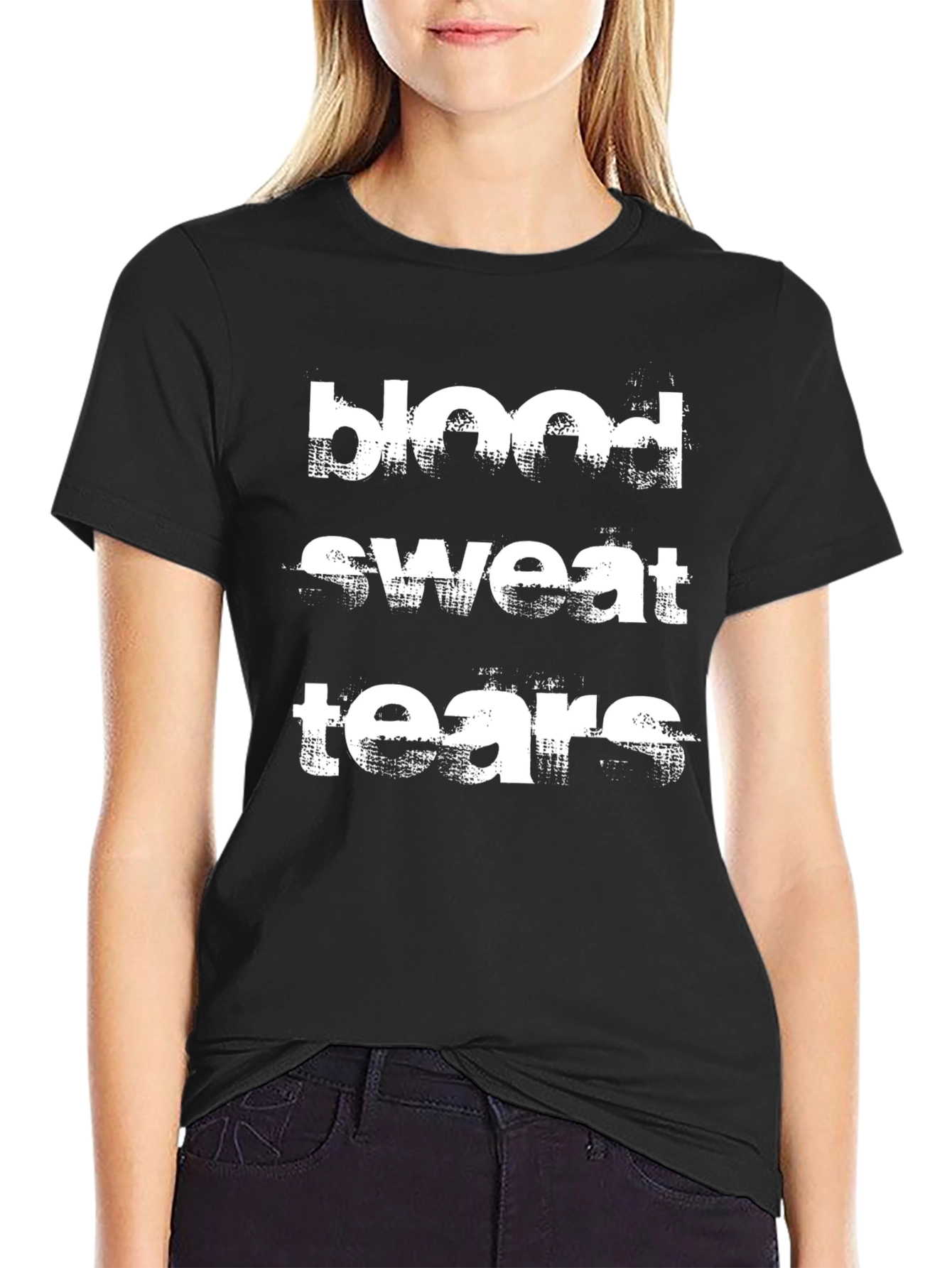 Blood Sweat Tears Graphic Tee - Black Cotton T-Shirt