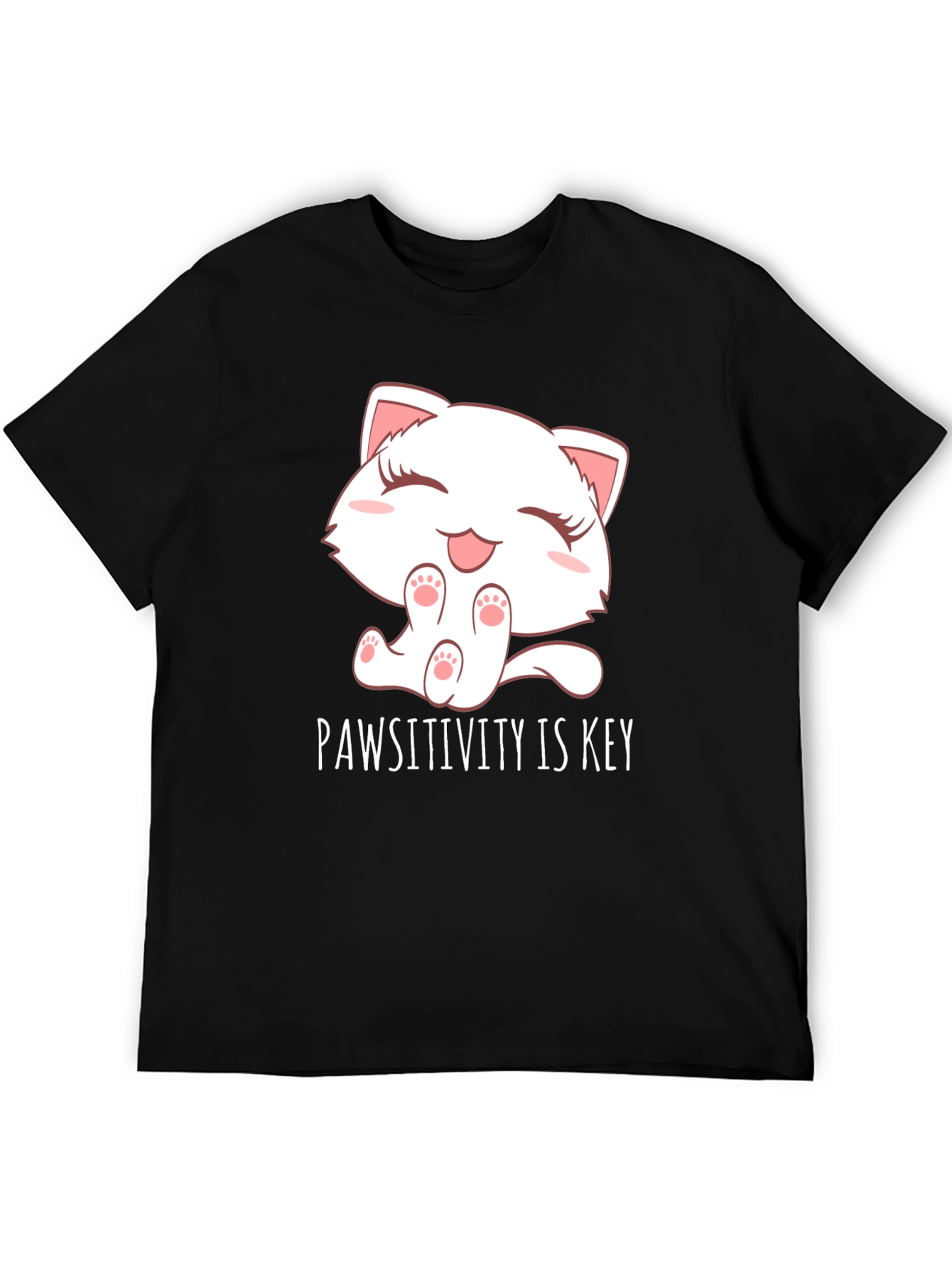 Pawsitivity is Key Black T-Shirt