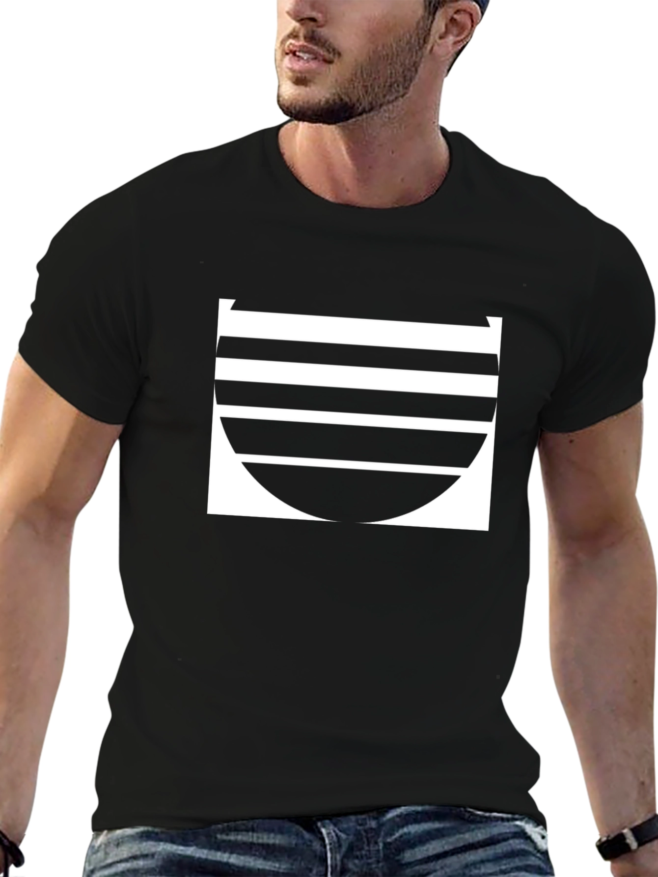Stripped Sunset Tee - Black