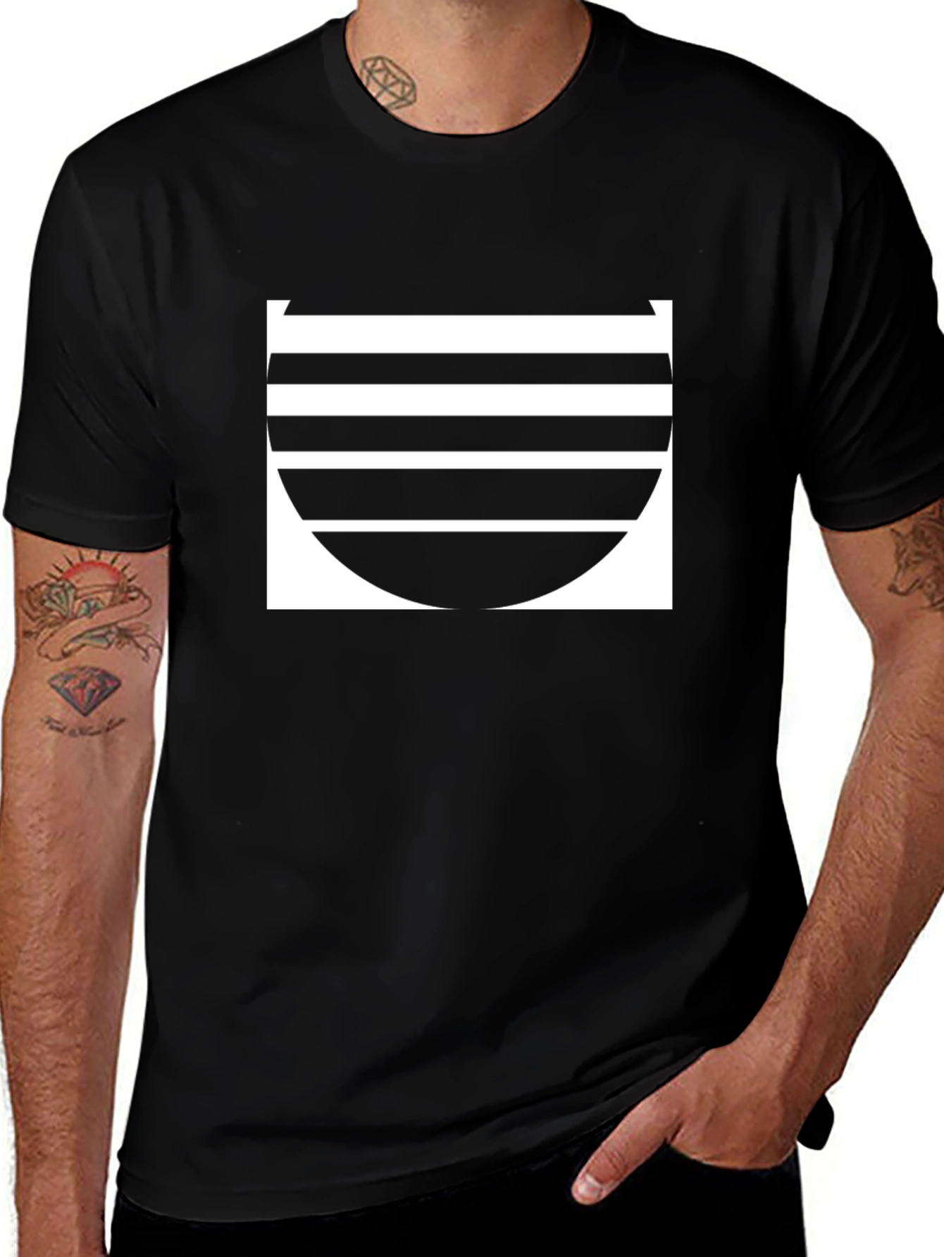 Stripped Sunset Tee - Black