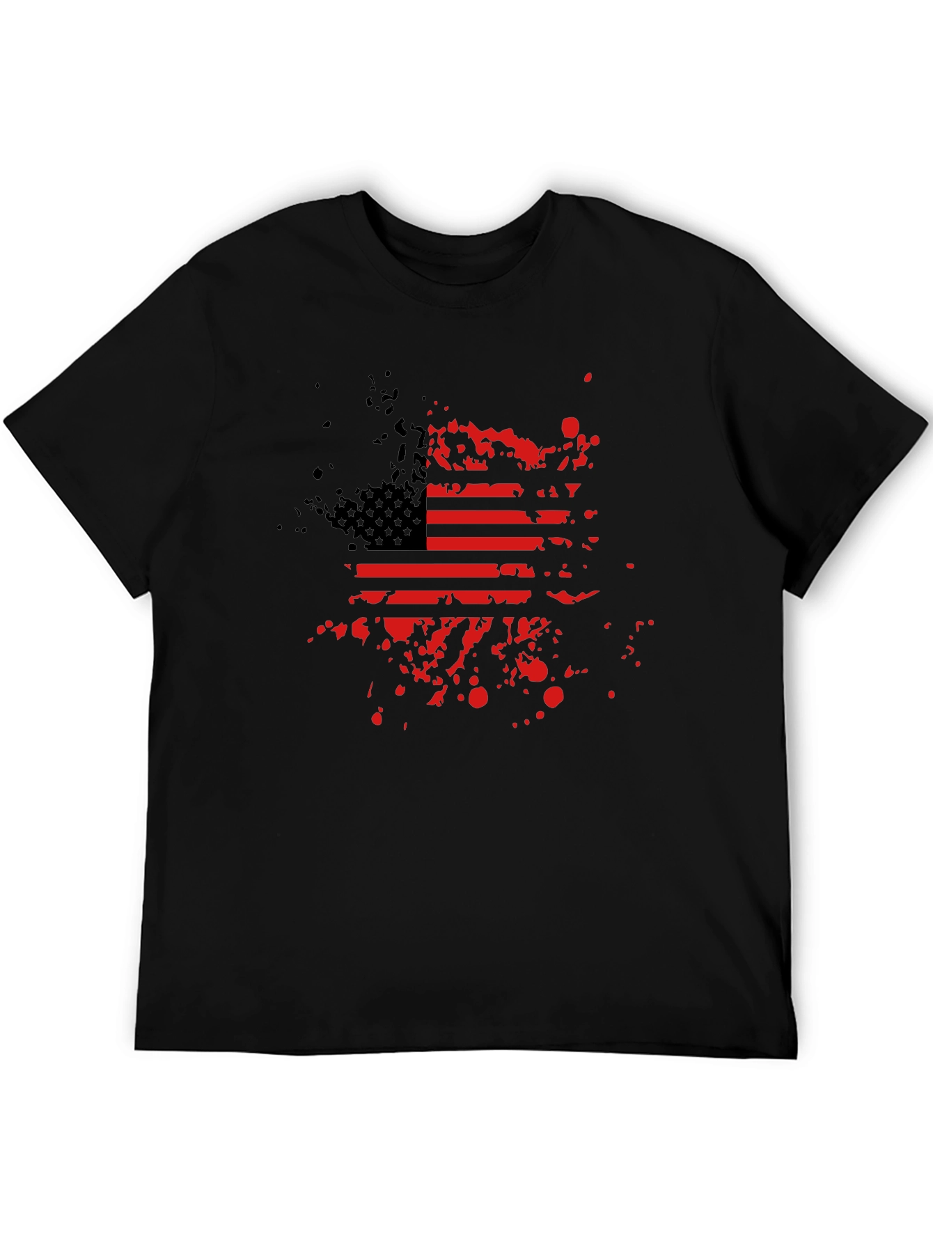 American Flag Splatter Print Graphic Tee