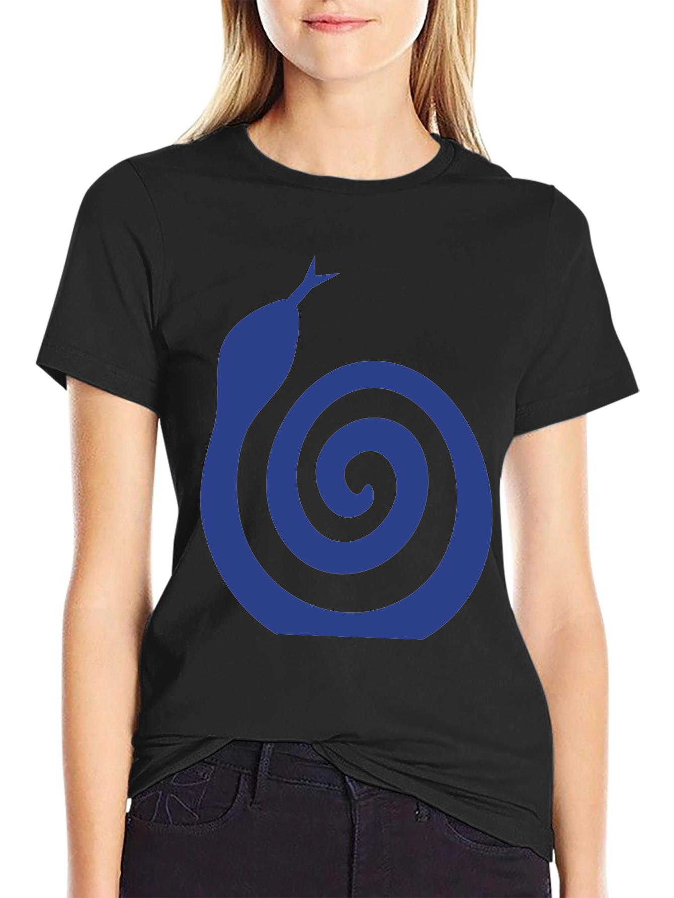 Blue Snake Swirl Graphic T-Shirt