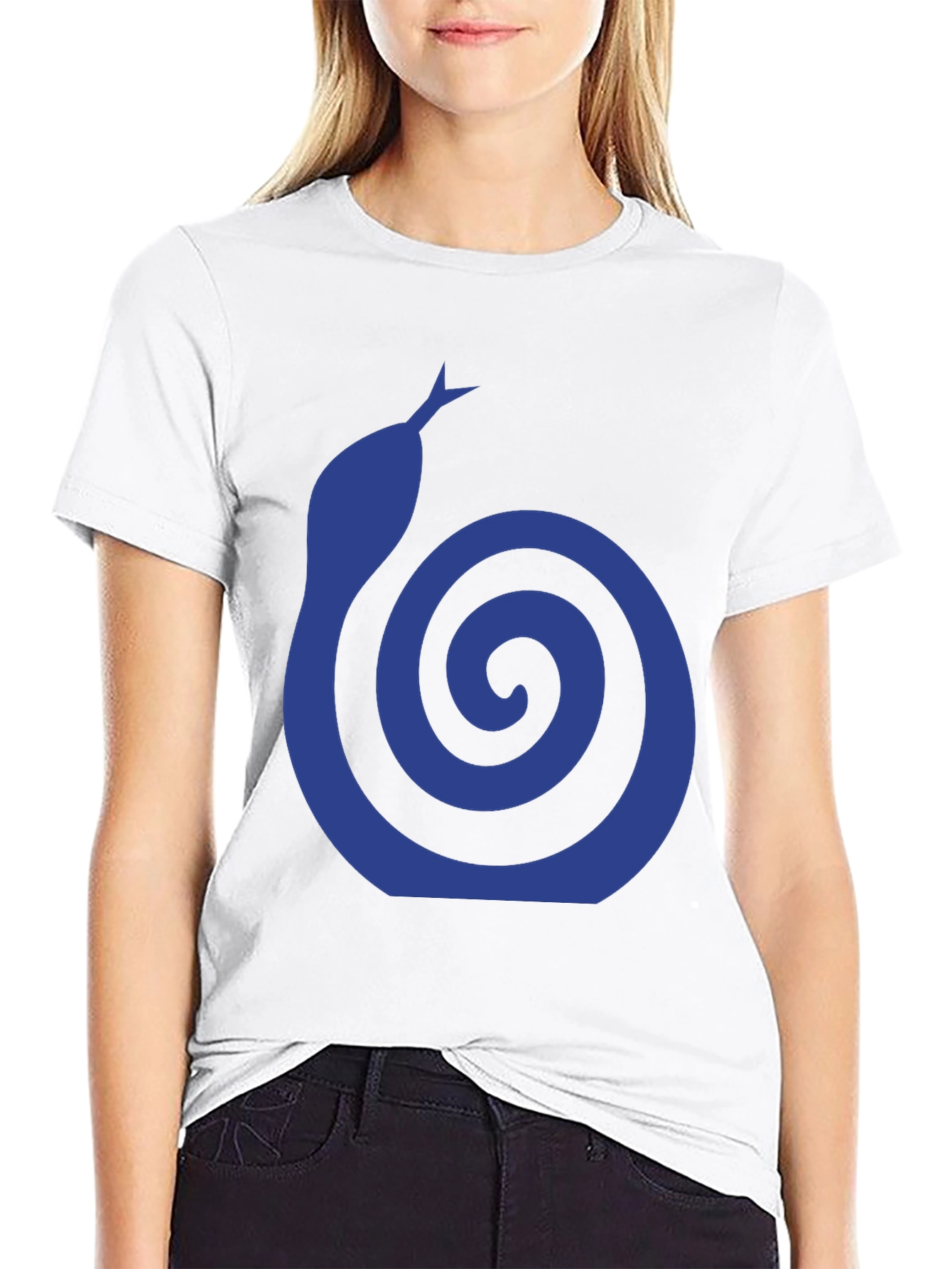 Blue Snake Swirl Graphic T-Shirt