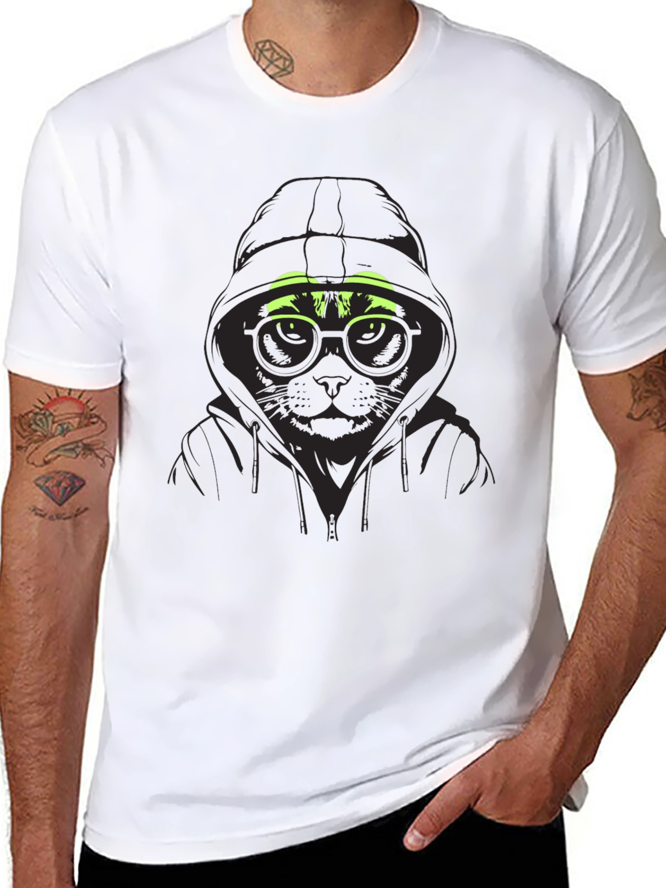 Cool Cat Hoodie T-Shirt - Urban Style