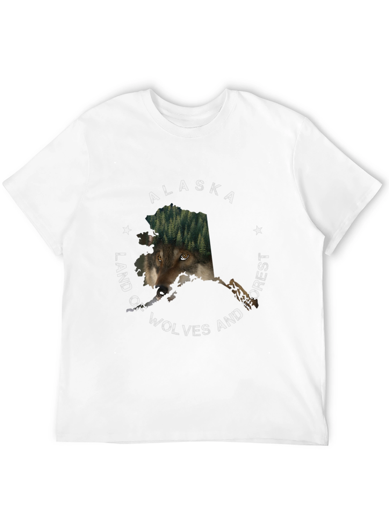 Alaska Wolves and Forest Graphic T-Shirt
