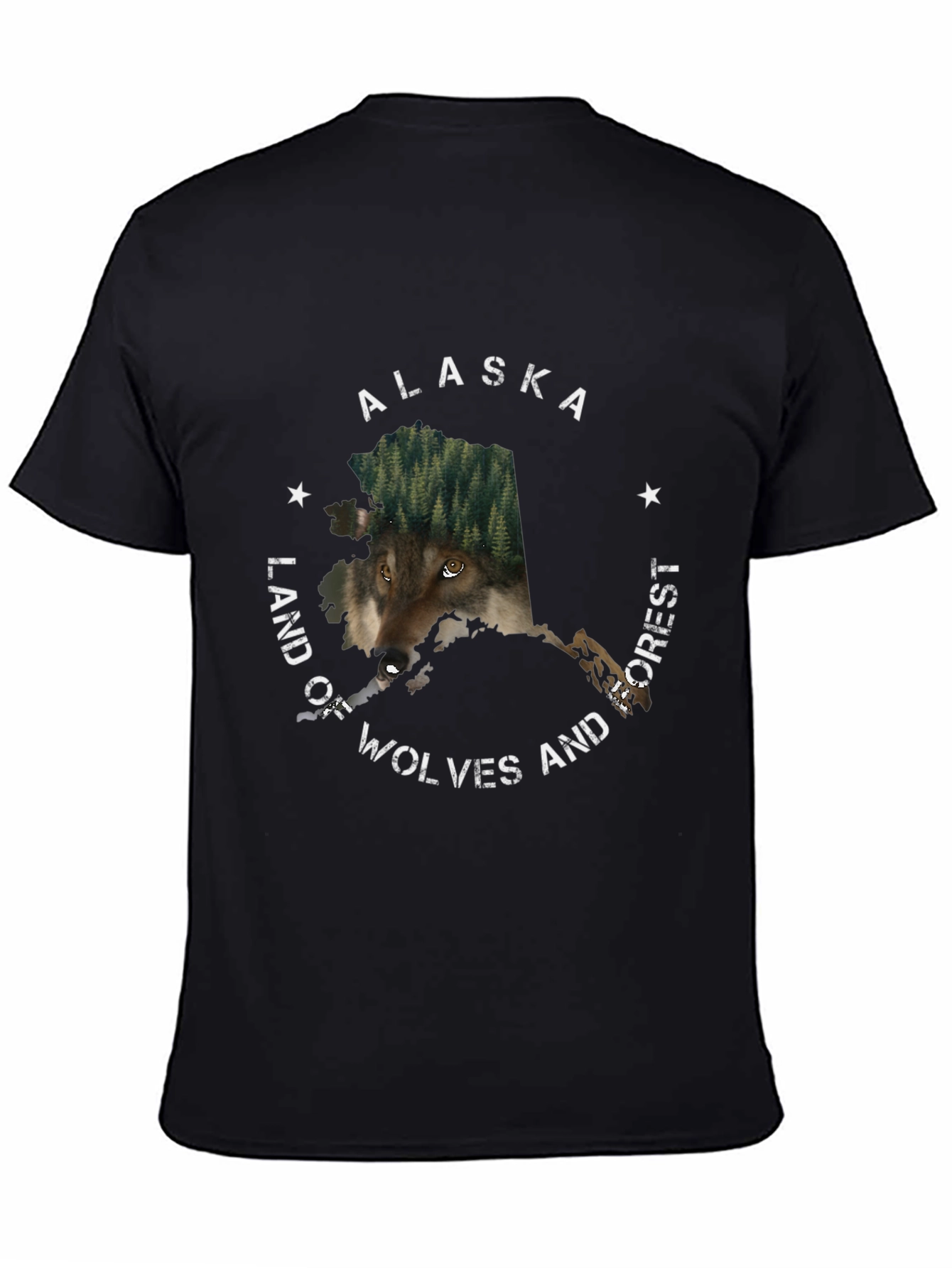 Alaska Wolves and Forest Graphic T-Shirt
