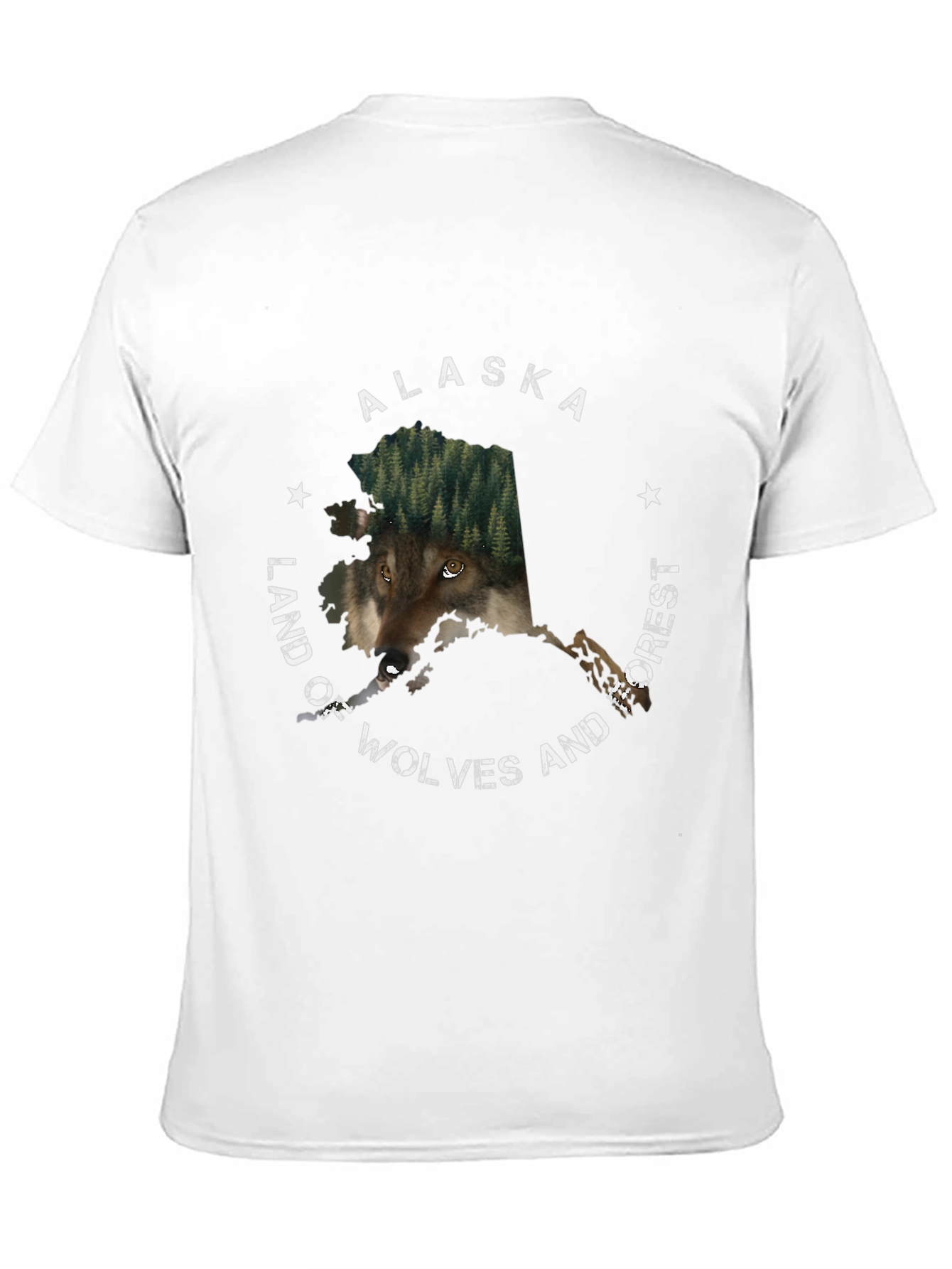 Alaska Wolves and Forest Graphic T-Shirt