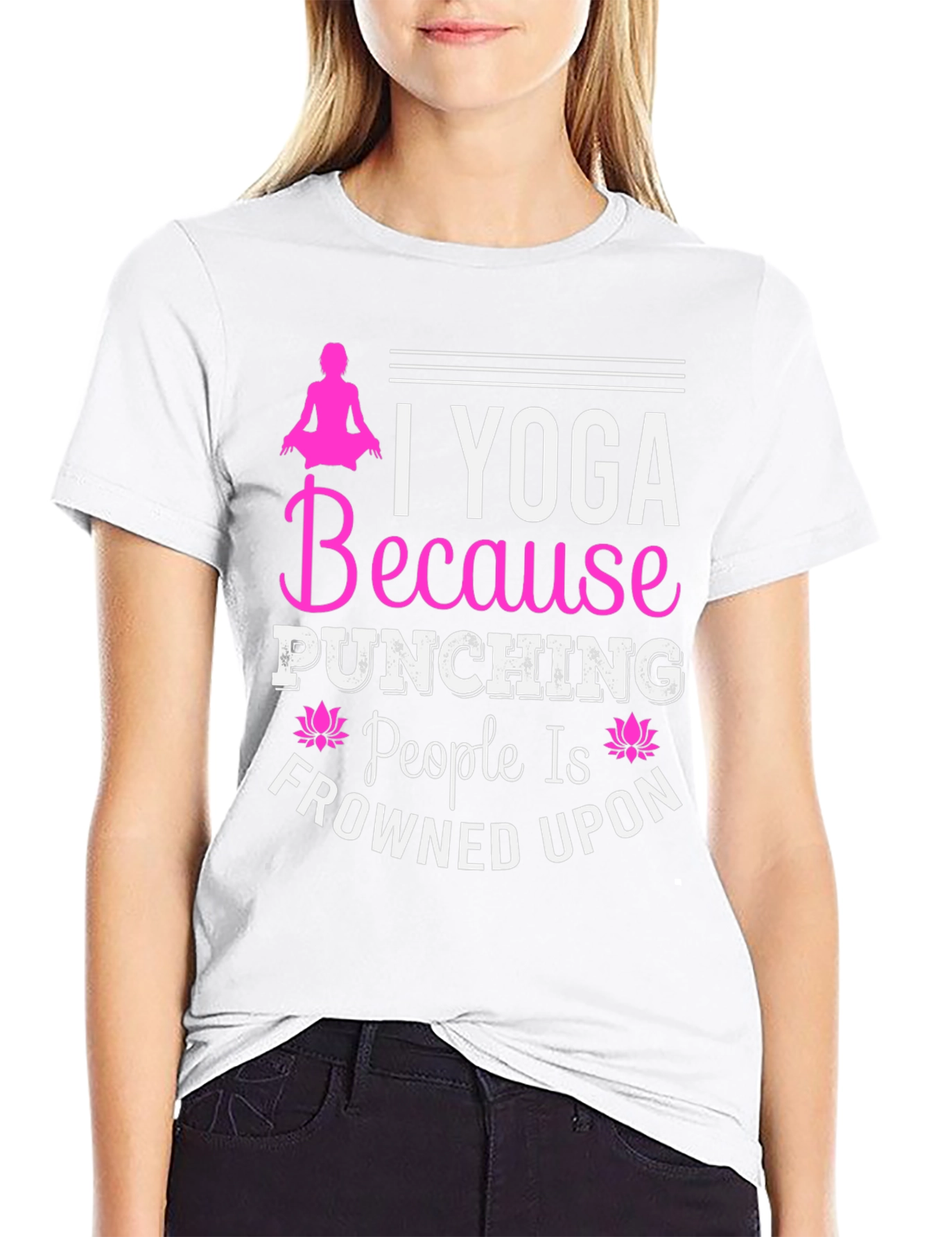 Yoga Because Punching People is Frowned Upon T-Shirt