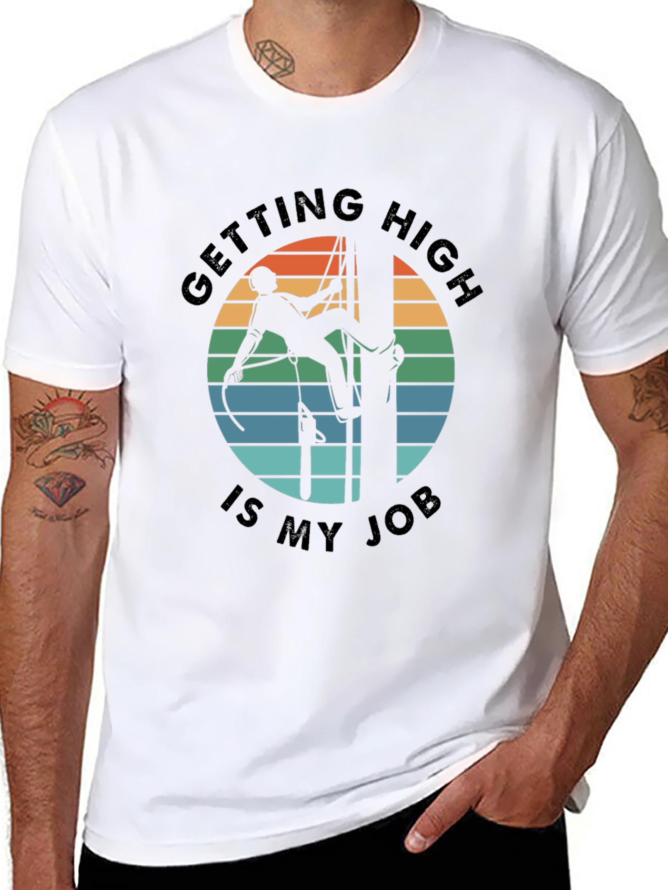 Getting High Is My Job Black Graphic T-Shirt