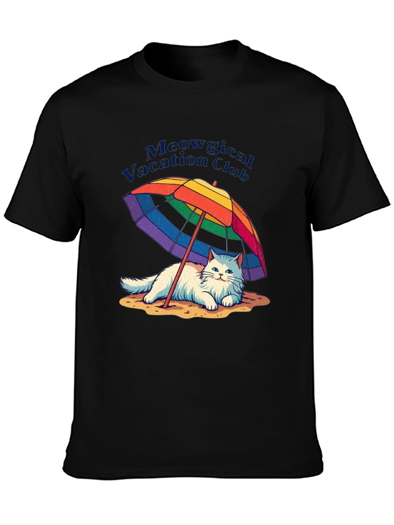 Meowgical Vacation Club Black T-Shirt