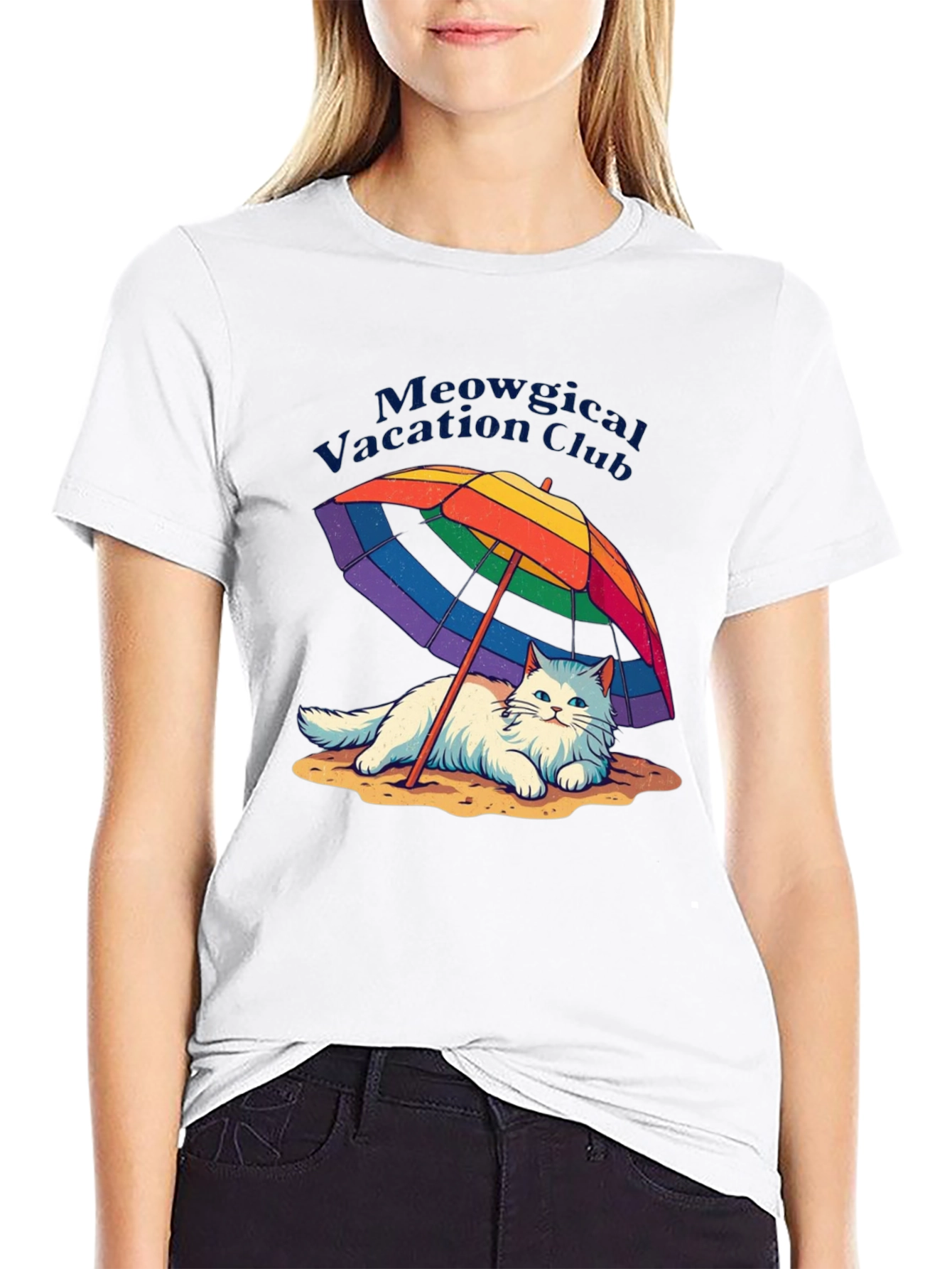 Meowgical Vacation Club Black T-Shirt