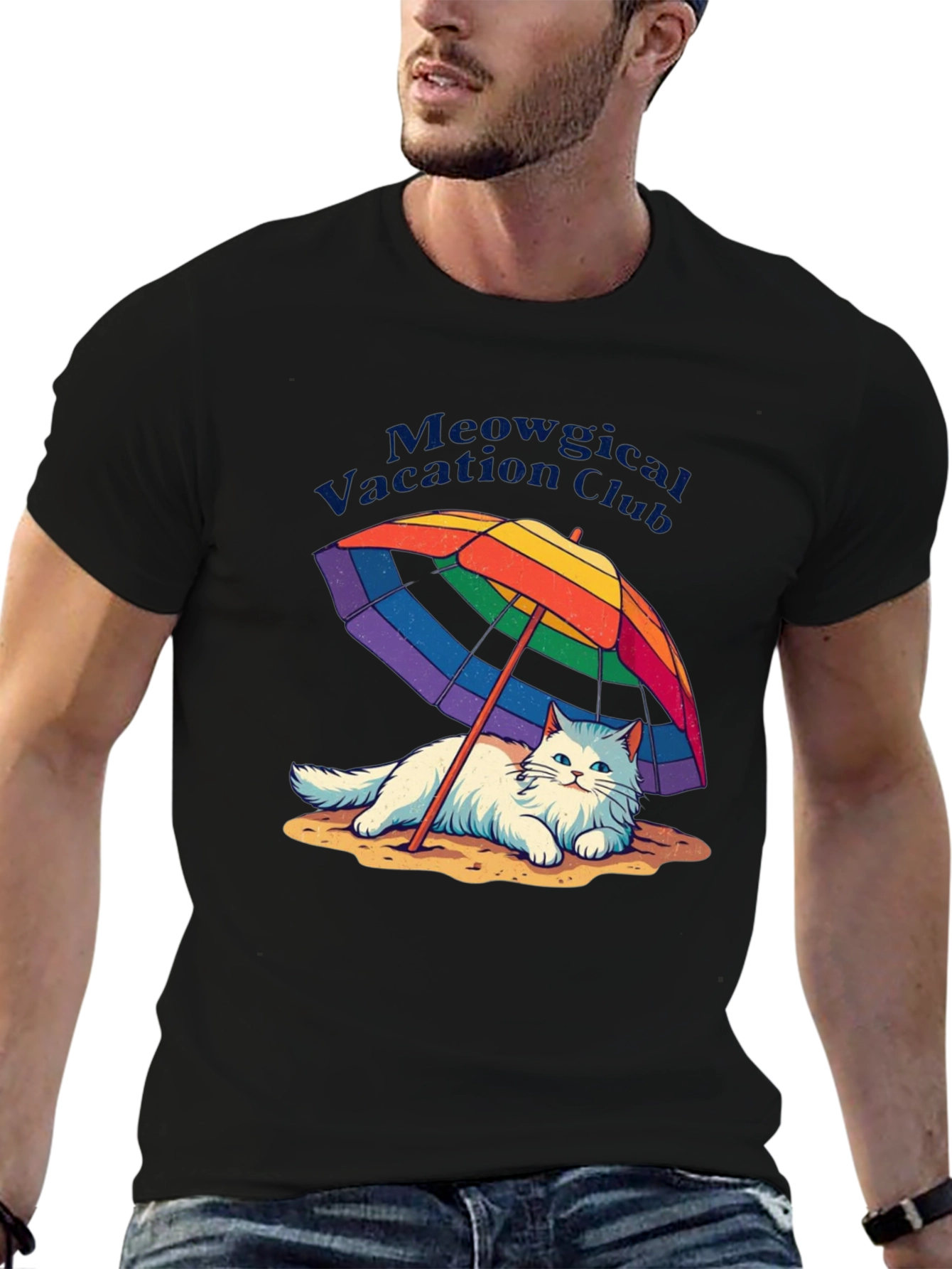 Meowgical Vacation Club Black T-Shirt