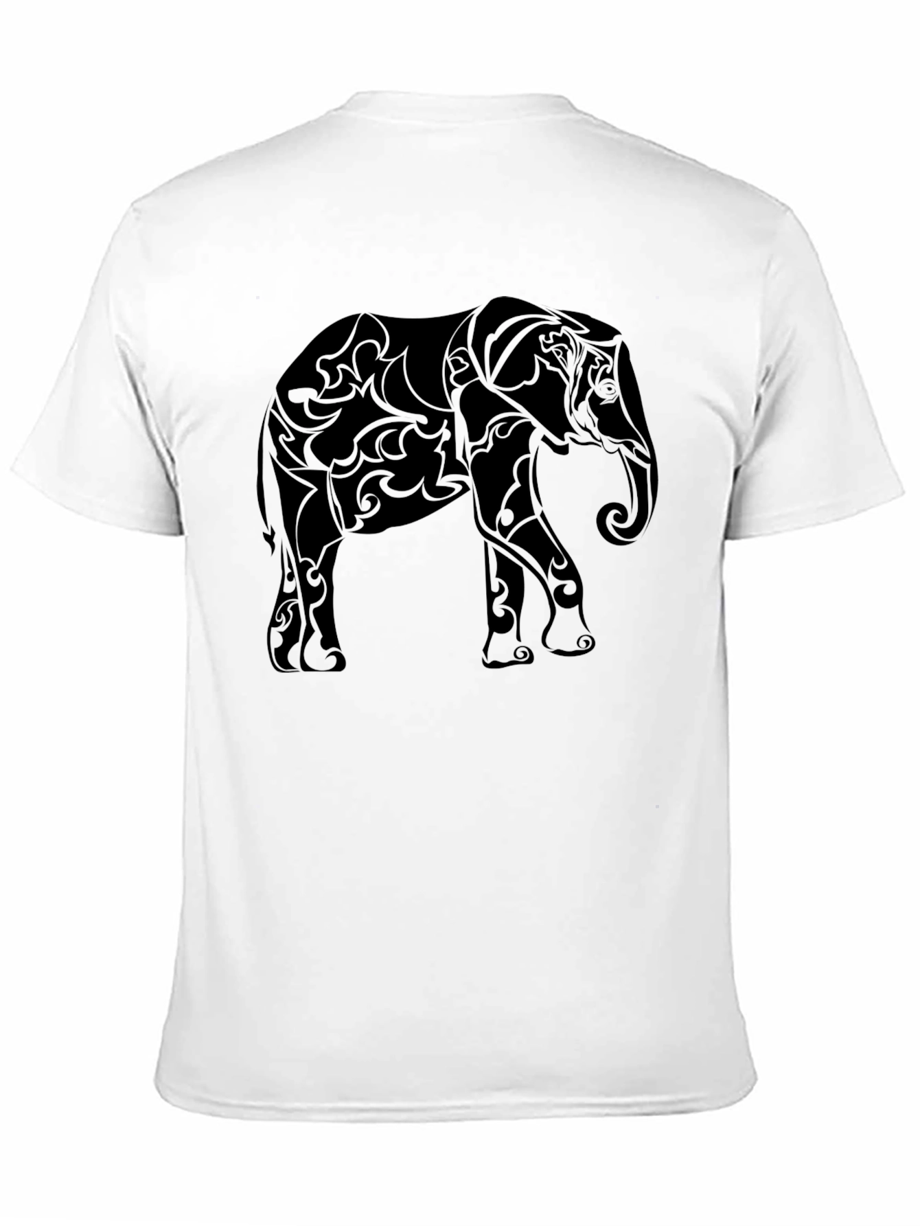 Tribal Elephant Graphic Tee - Stylish Black T-Shirt