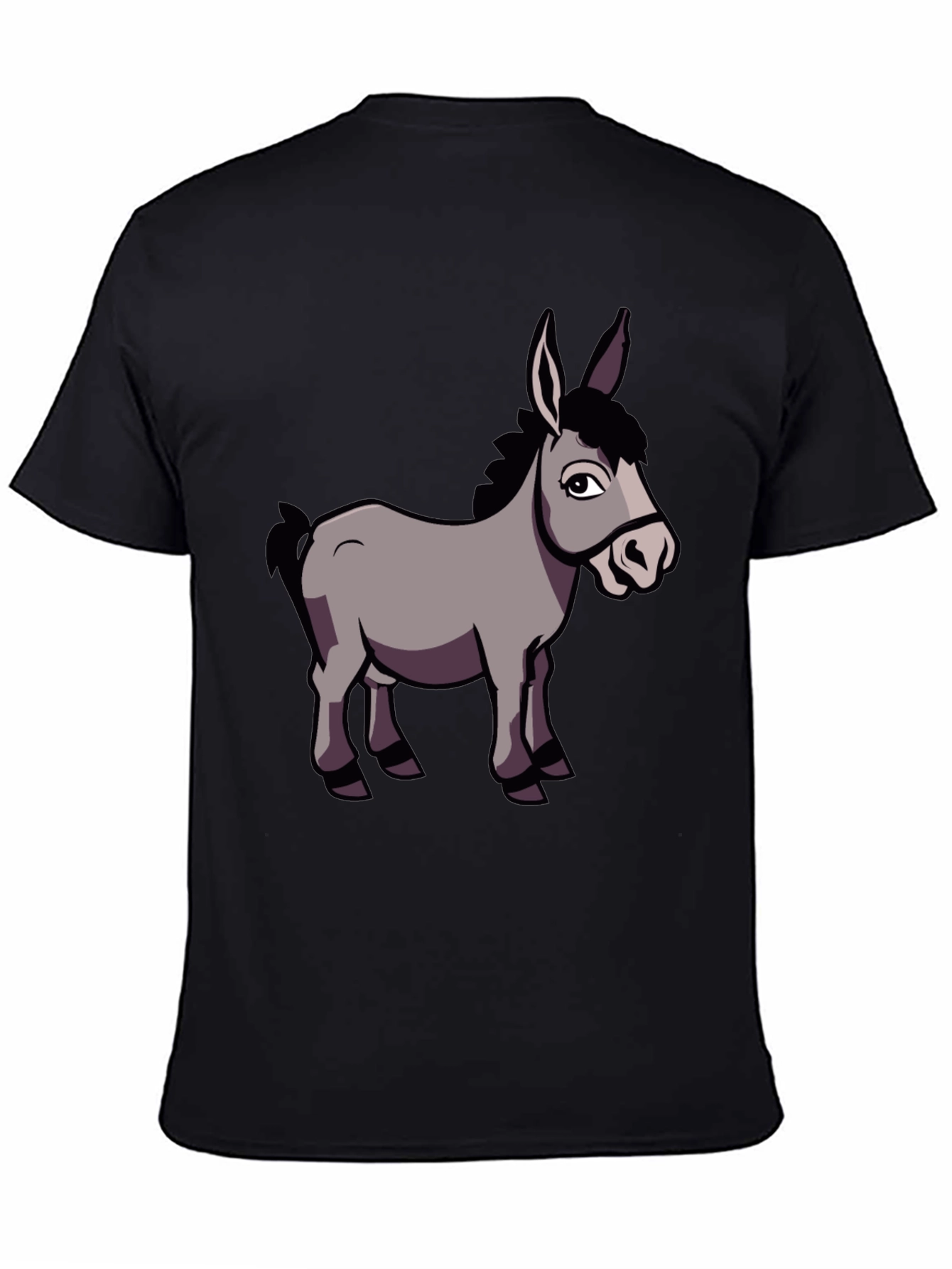 Funny Donkey Graphic T-Shirt Black Crew Neck
