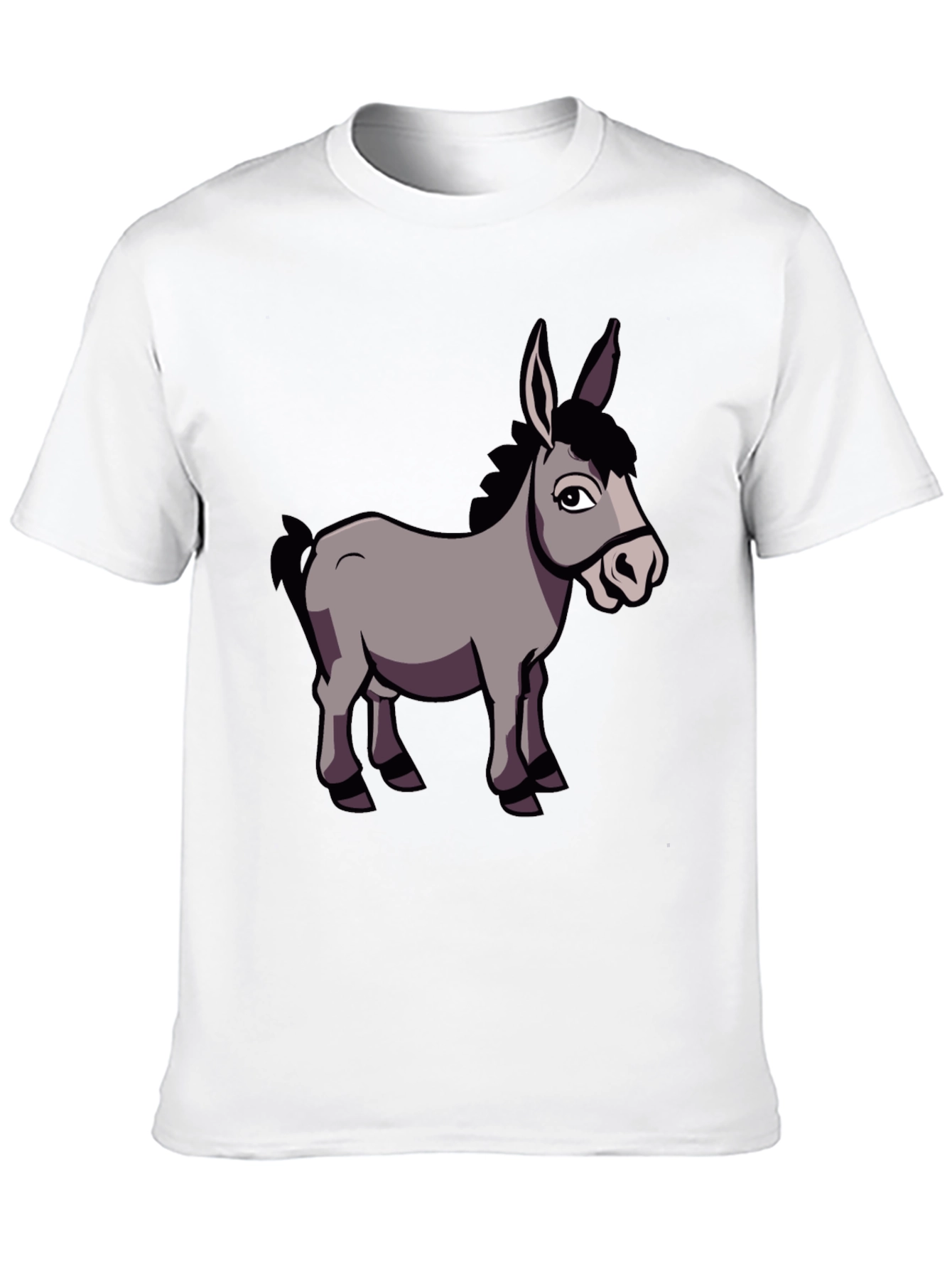 Funny Donkey Graphic T-Shirt Black Crew Neck