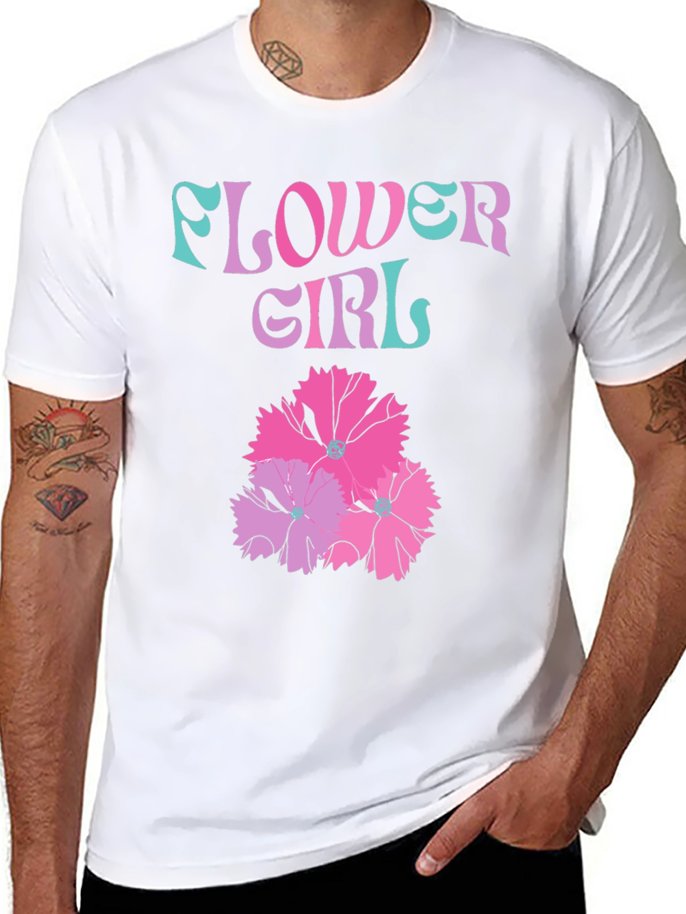 Flower Girl Graphic T-Shirt - Trendy Tee