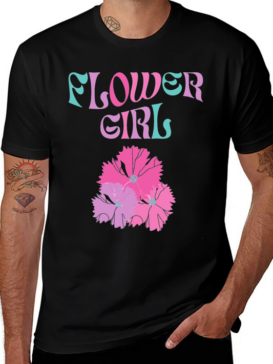 Flower Girl Graphic T-Shirt - Trendy Tee