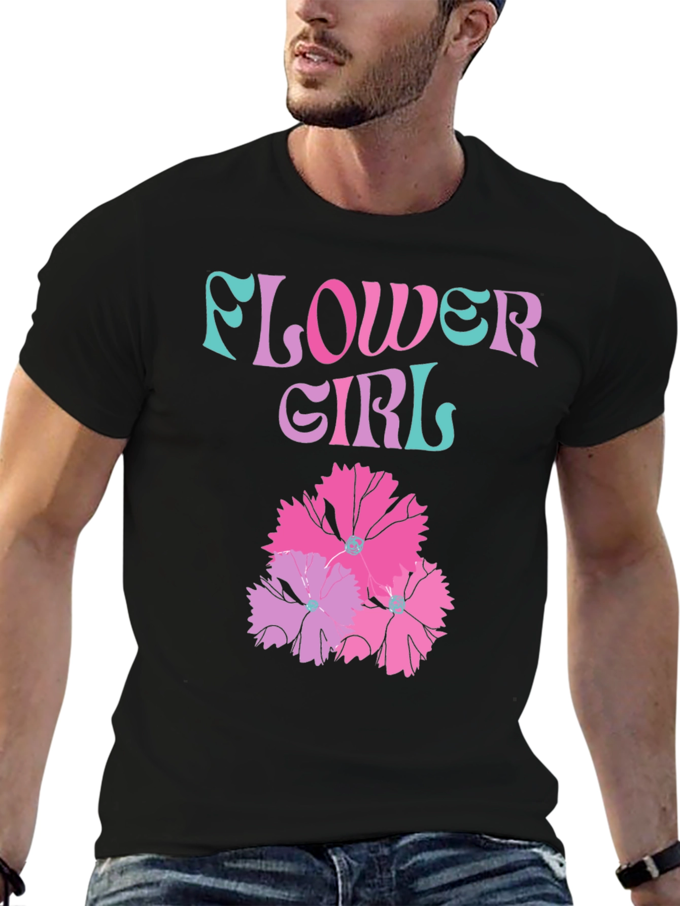 Flower Girl Graphic T-Shirt - Trendy Tee