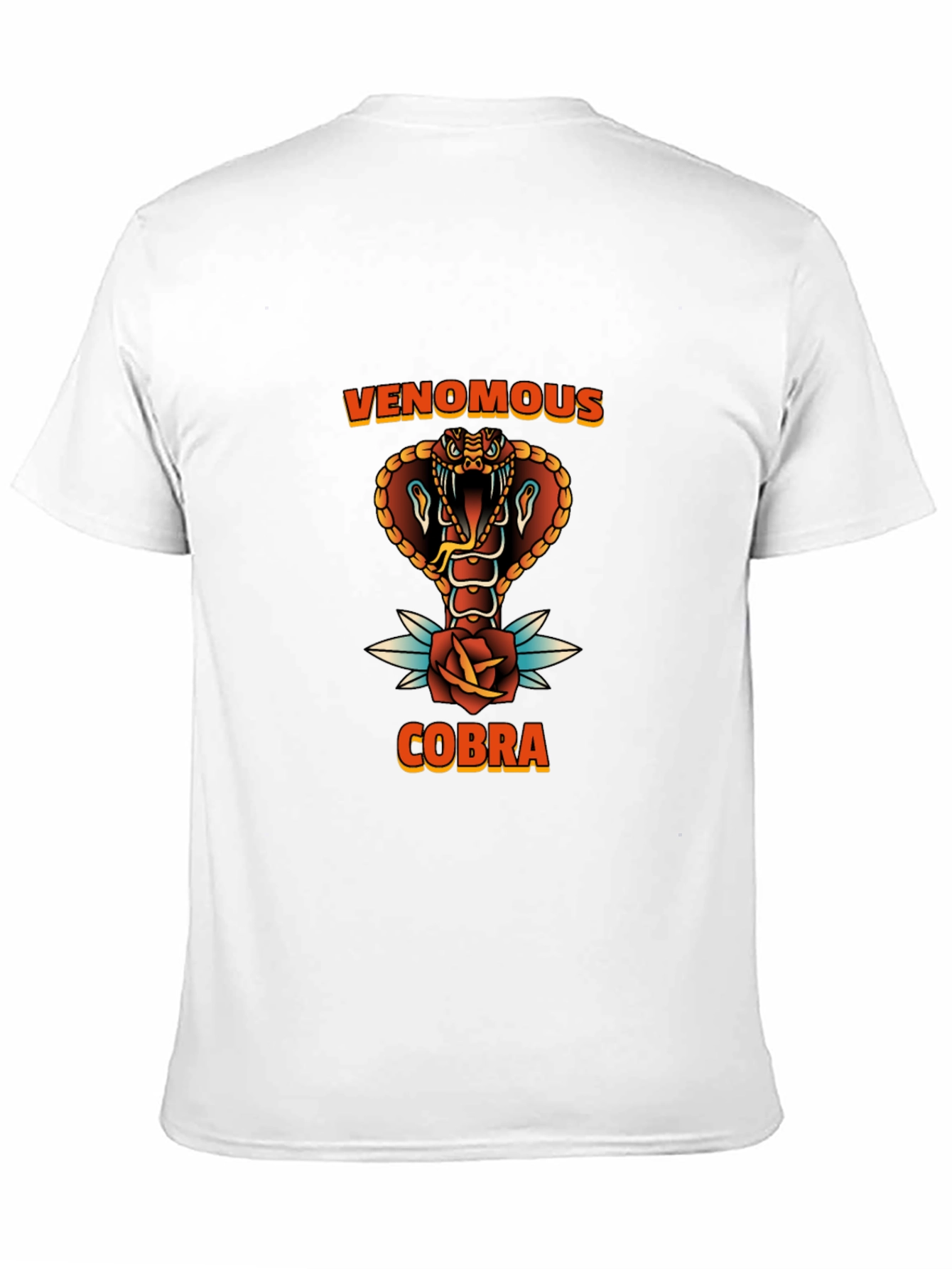 Venomous Cobra Graphic Tee - Black Cotton T-Shirt