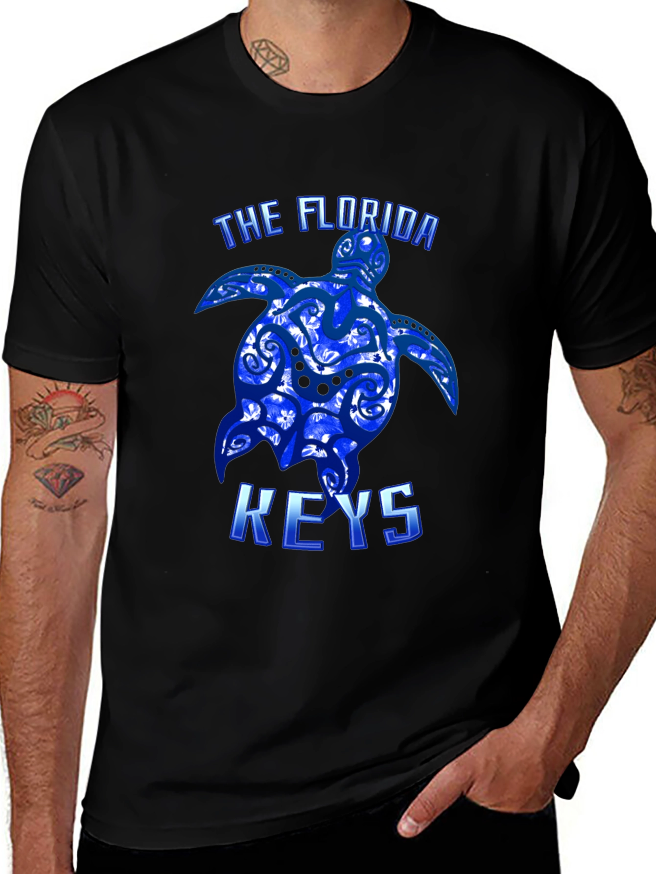 Florida Keys Turtle Graphic Tee - Black