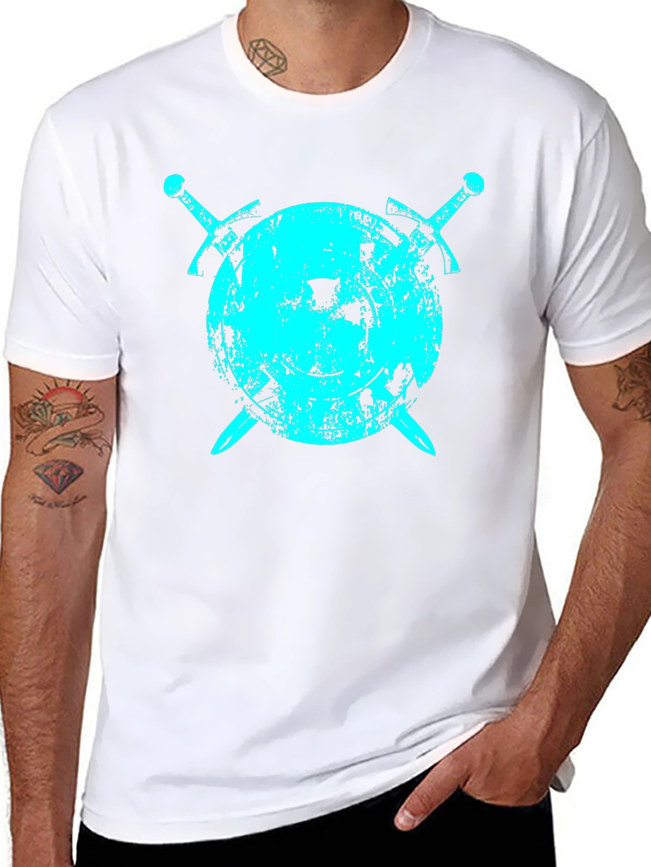 Shield & Swords Graphic T-Shirt - Black
