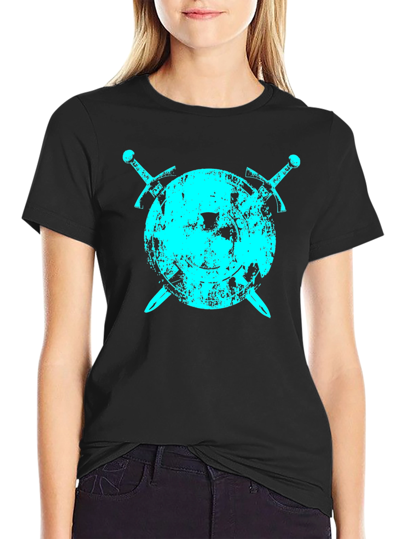 Shield & Swords Graphic T-Shirt - Black