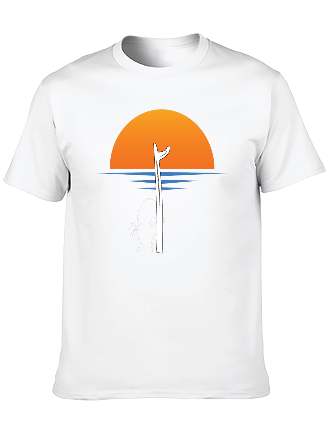 Sunset Surfer Graphic Tee - Black
