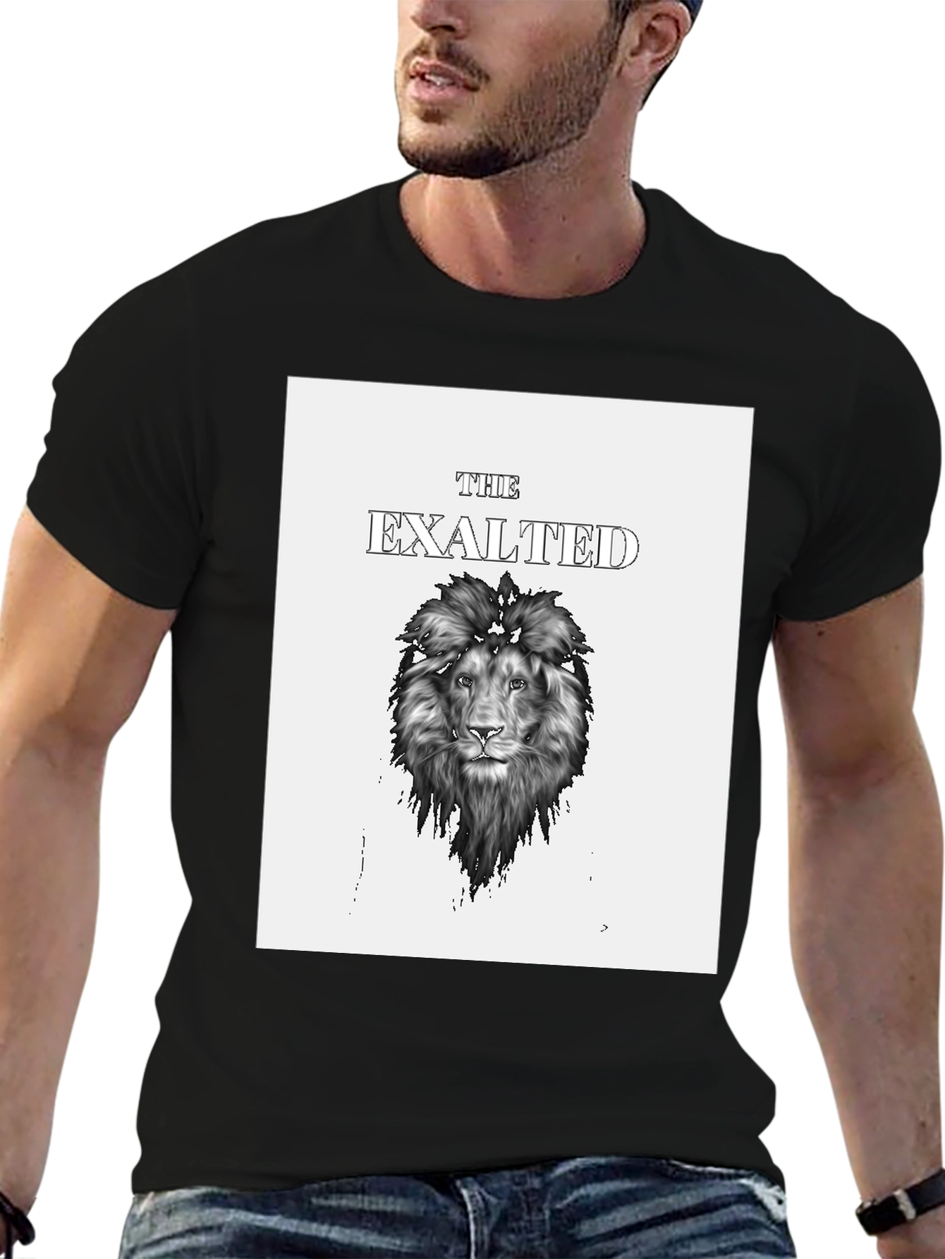 The Exalted Lion Black Graphic T-Shirt