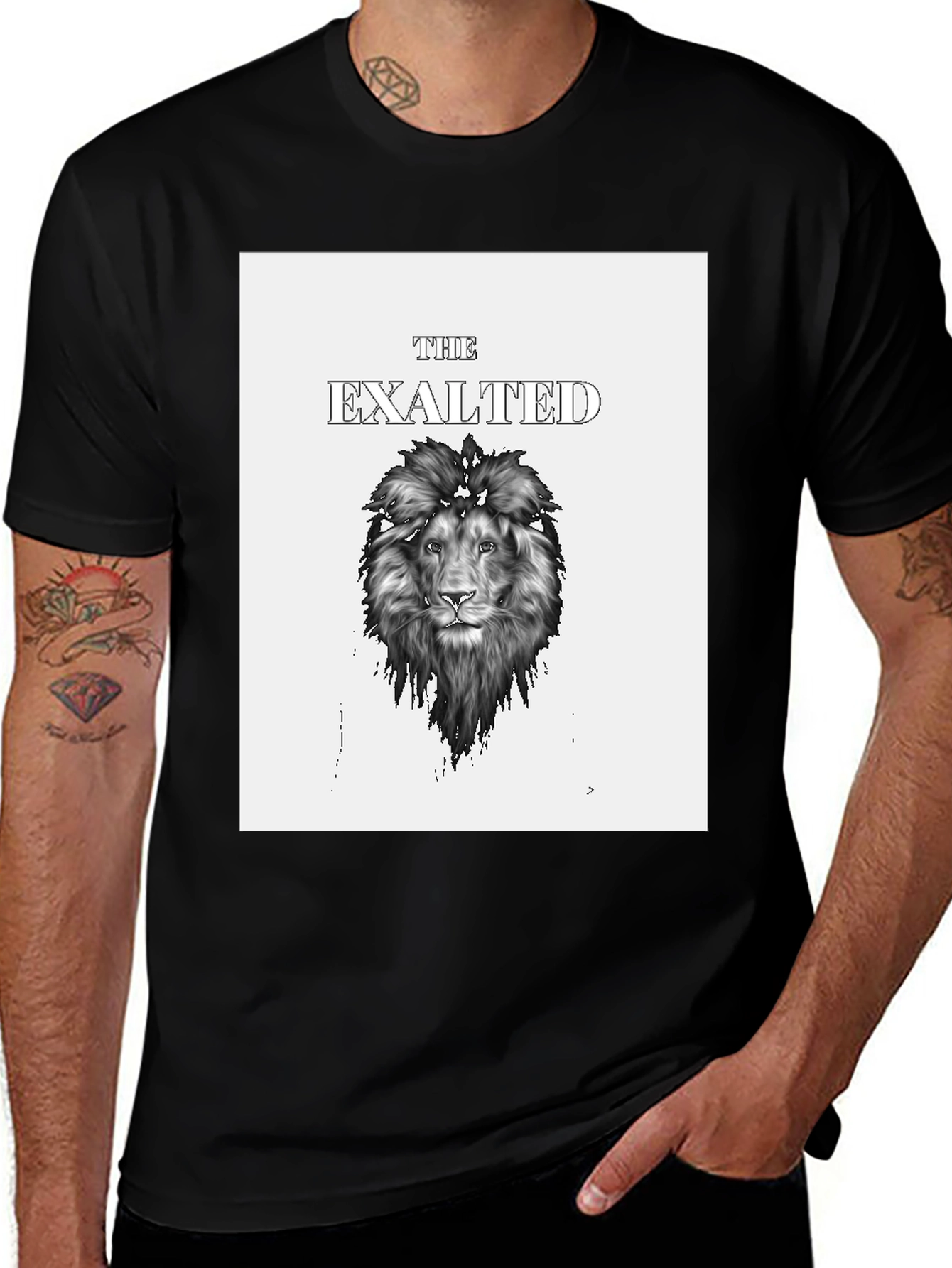 The Exalted Lion Black Graphic T-Shirt