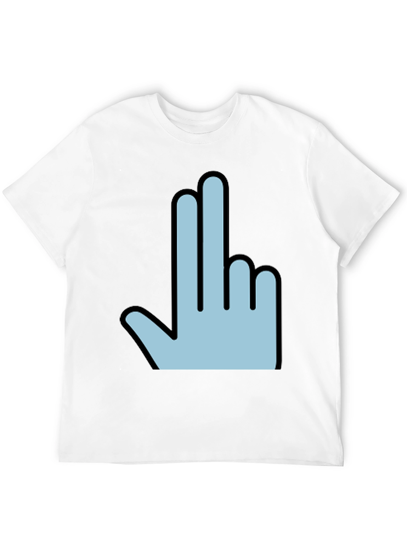 Funny Hand Gesture Graphic Print Mens Black T-Shirt