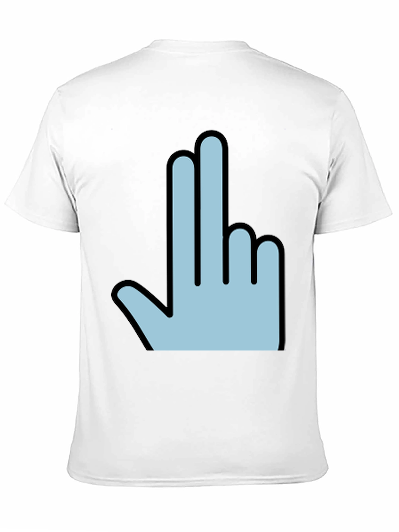 Funny Hand Gesture Graphic Print Mens Black T-Shirt