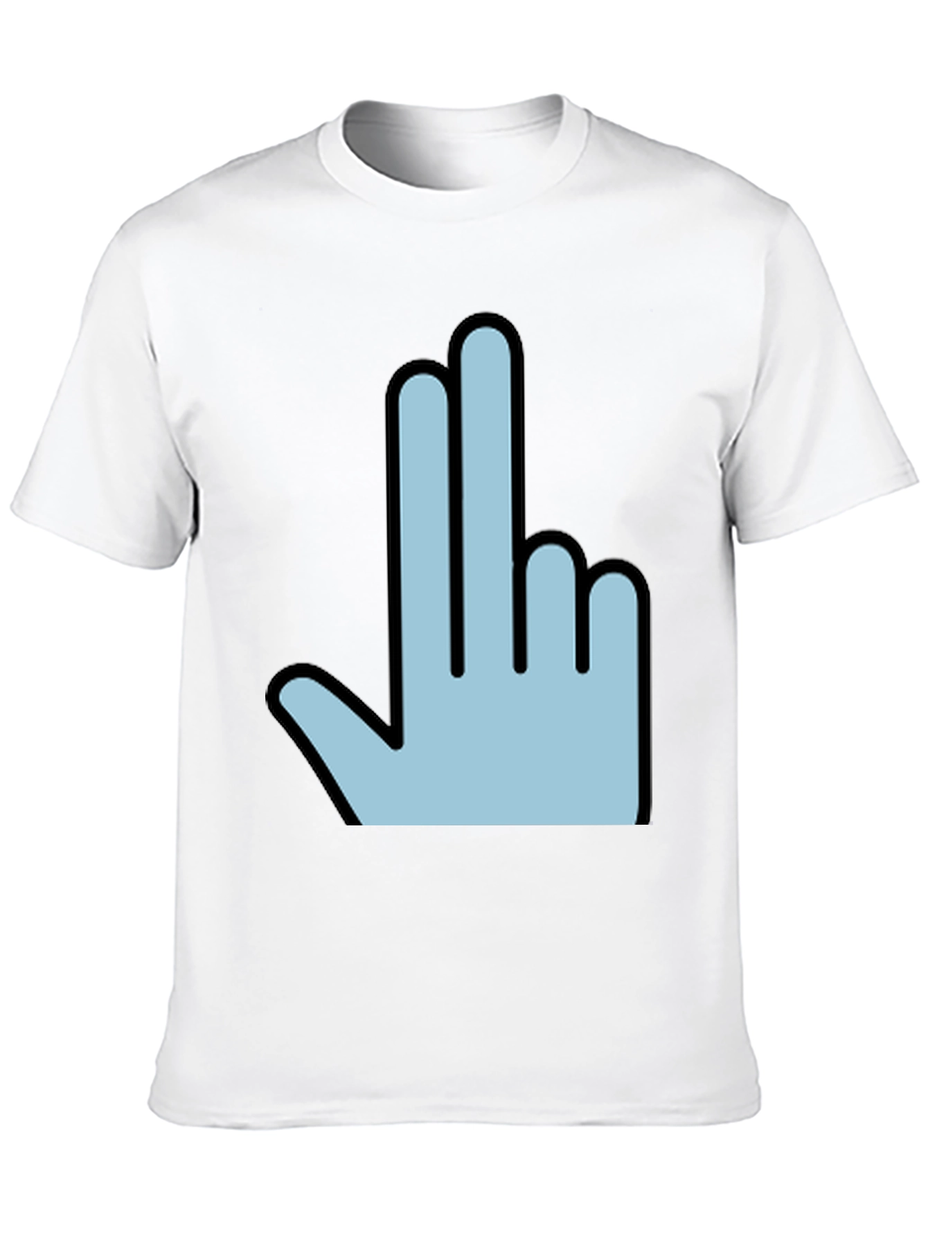 Funny Hand Gesture Graphic Print Mens Black T-Shirt