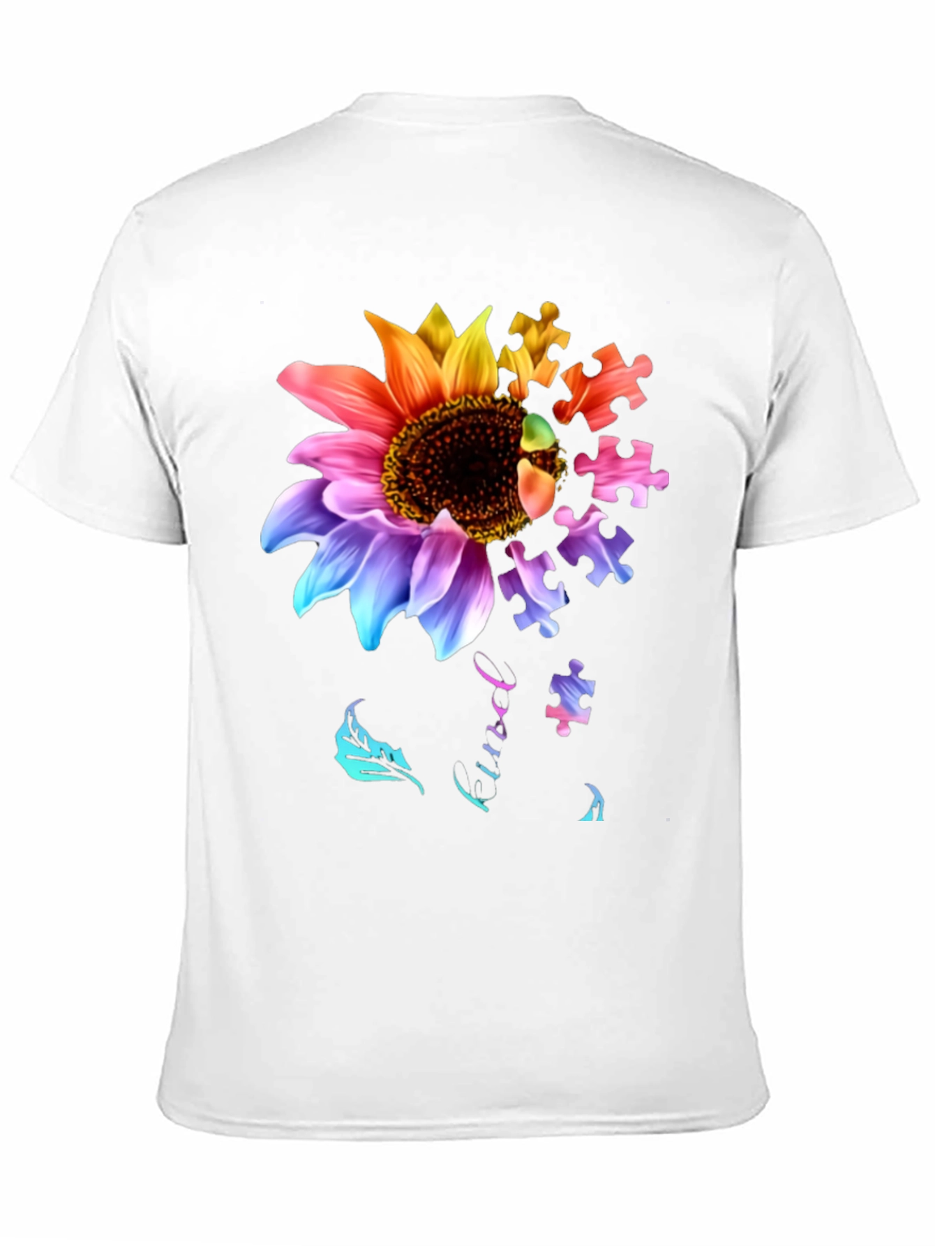 Sunflower Autism Awareness Puzzle Piece T-Shirt