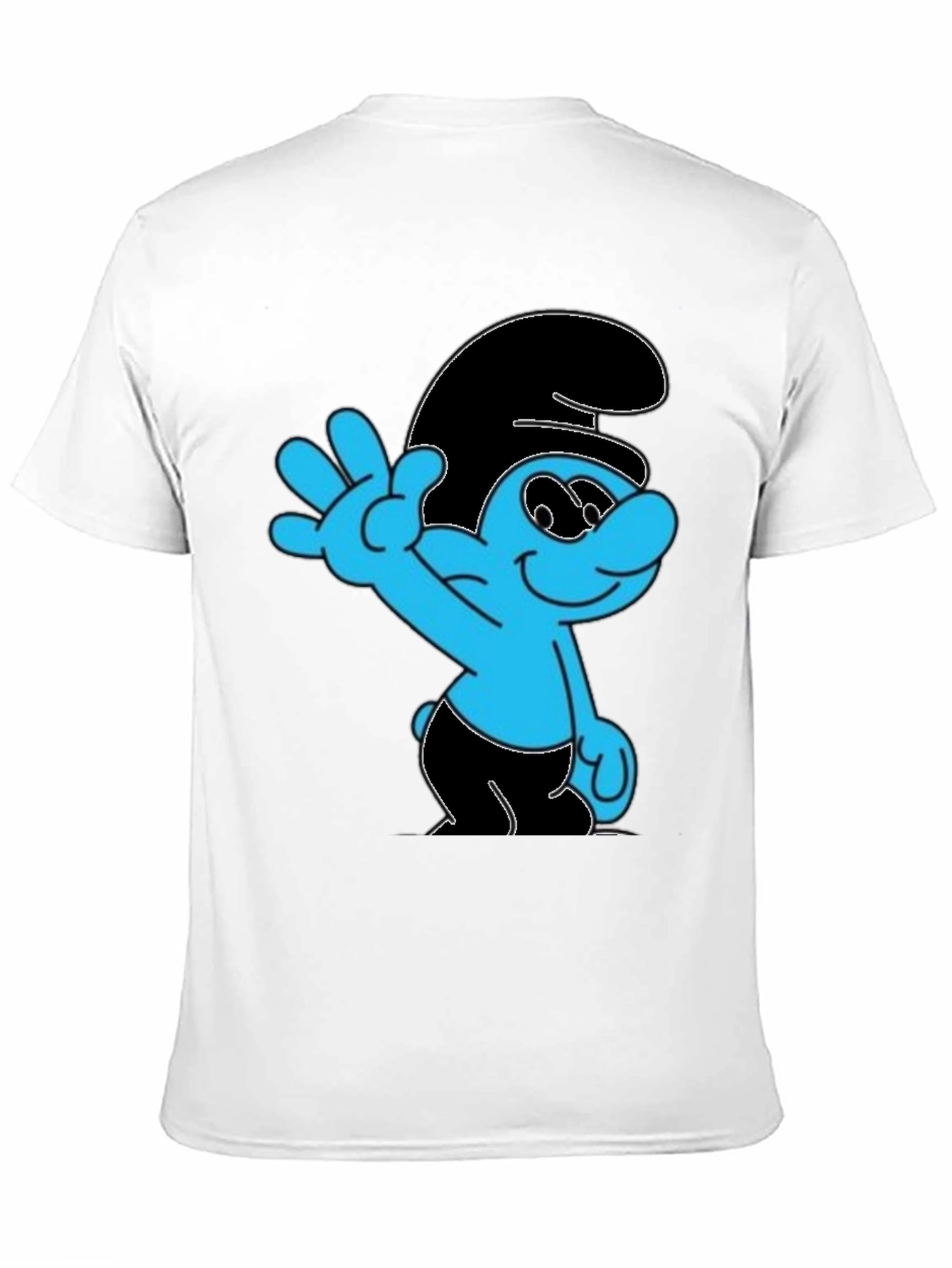 Smurf Graphic Print Black T-Shirt