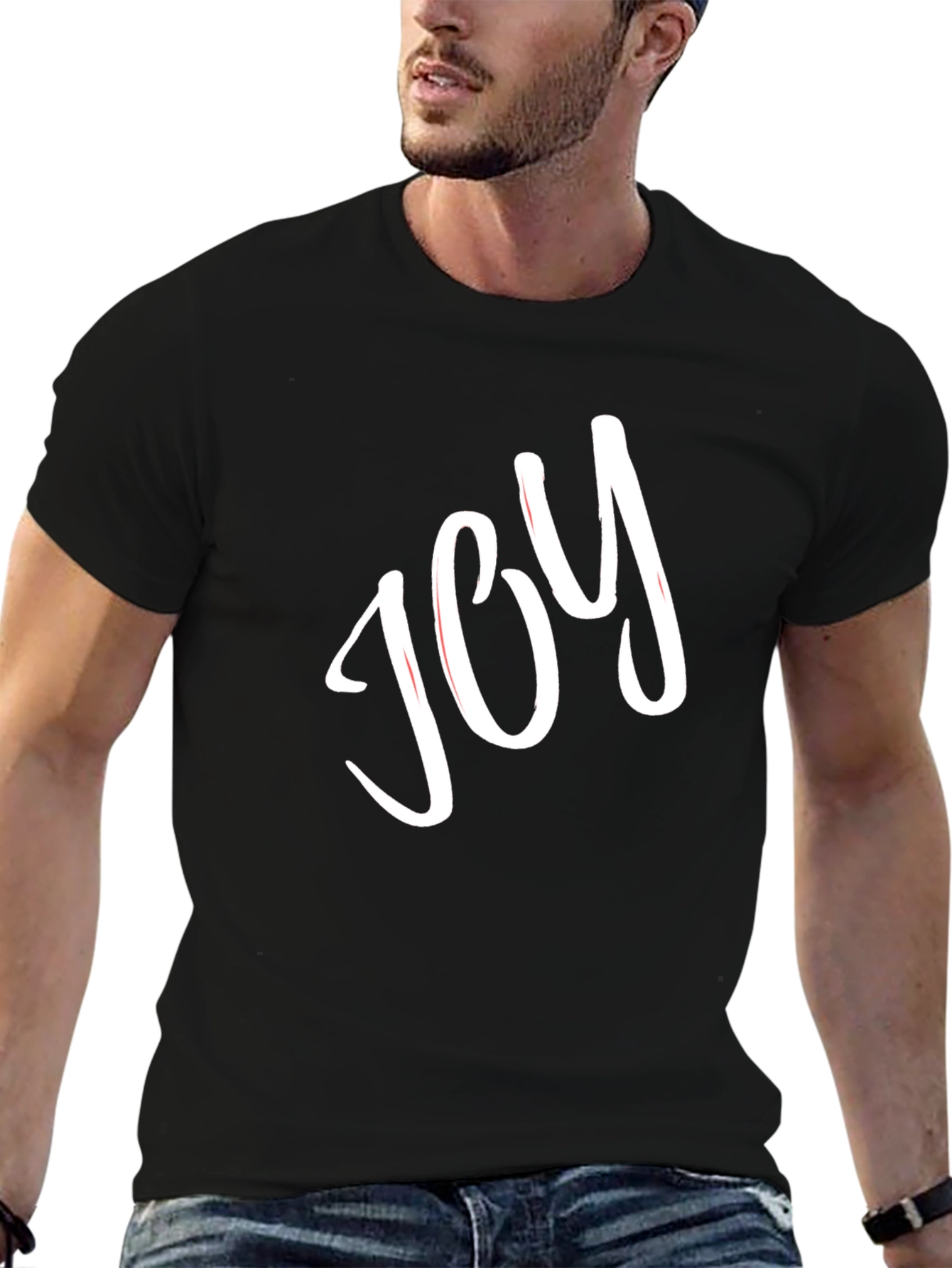 Joy Graphic Black Tee - Classic Comfort