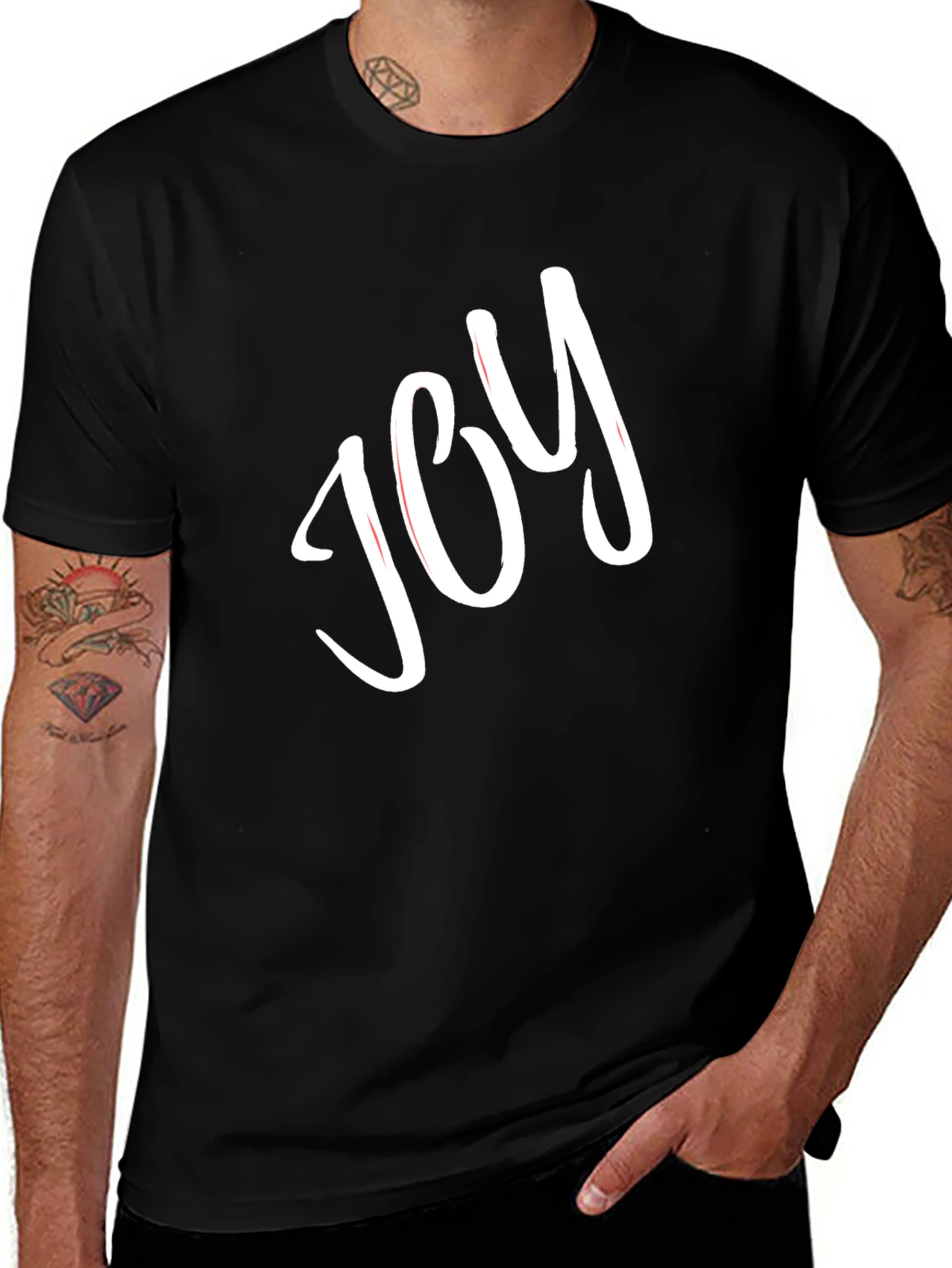 Joy Graphic Black Tee - Classic Comfort