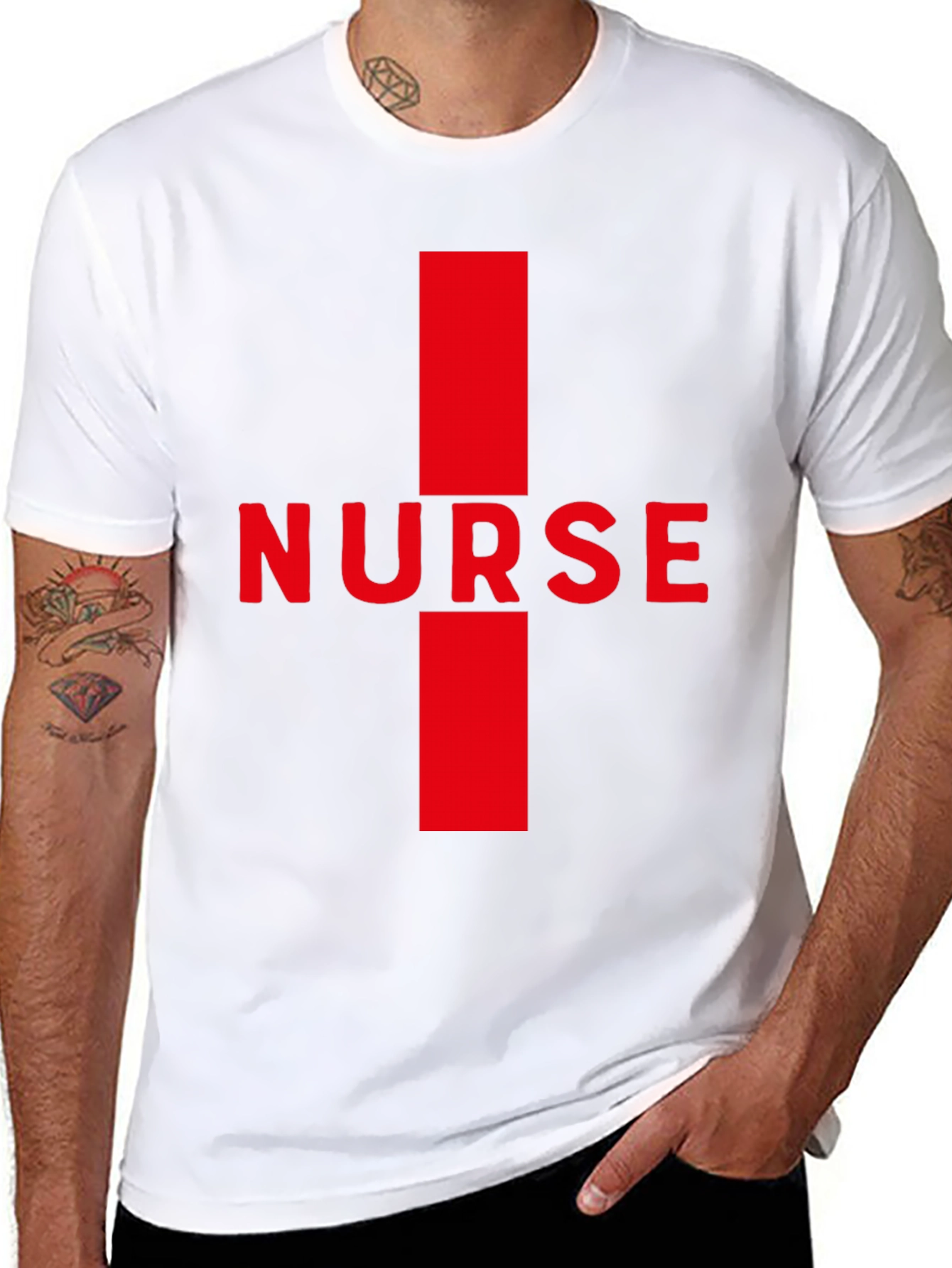 Nurse Red Cross Black T-Shirt
