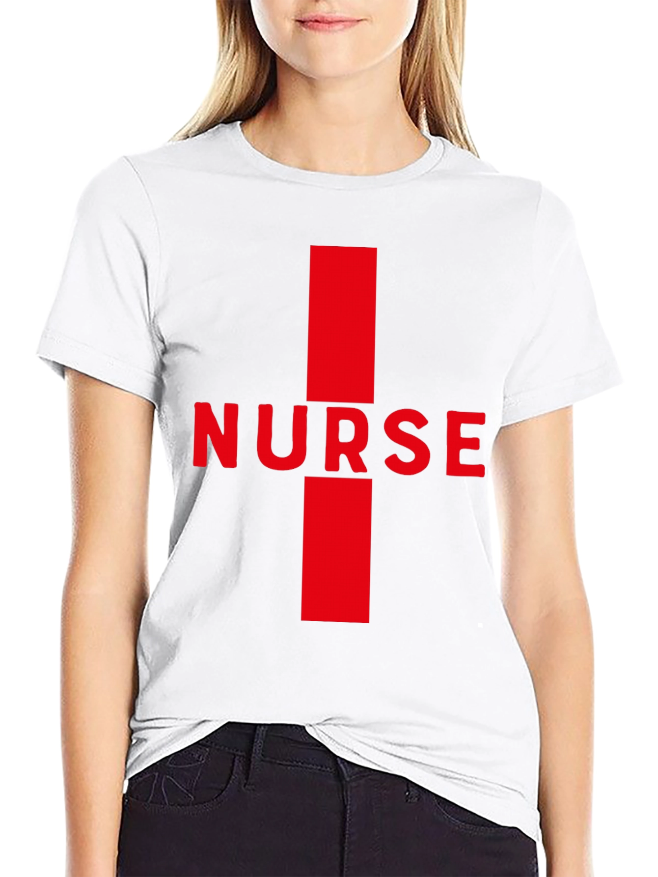 Nurse Red Cross Black T-Shirt