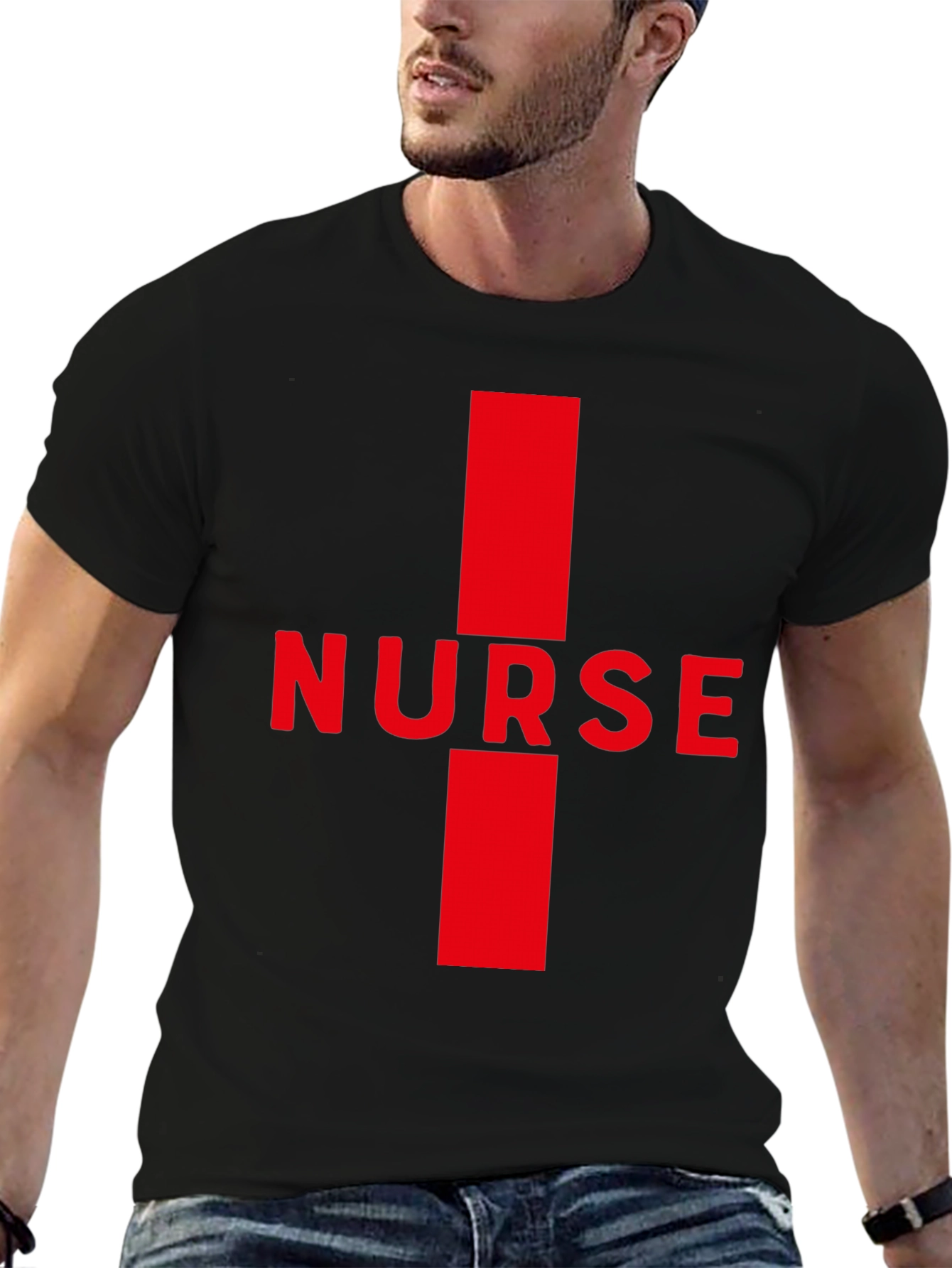 Nurse Red Cross Black T-Shirt