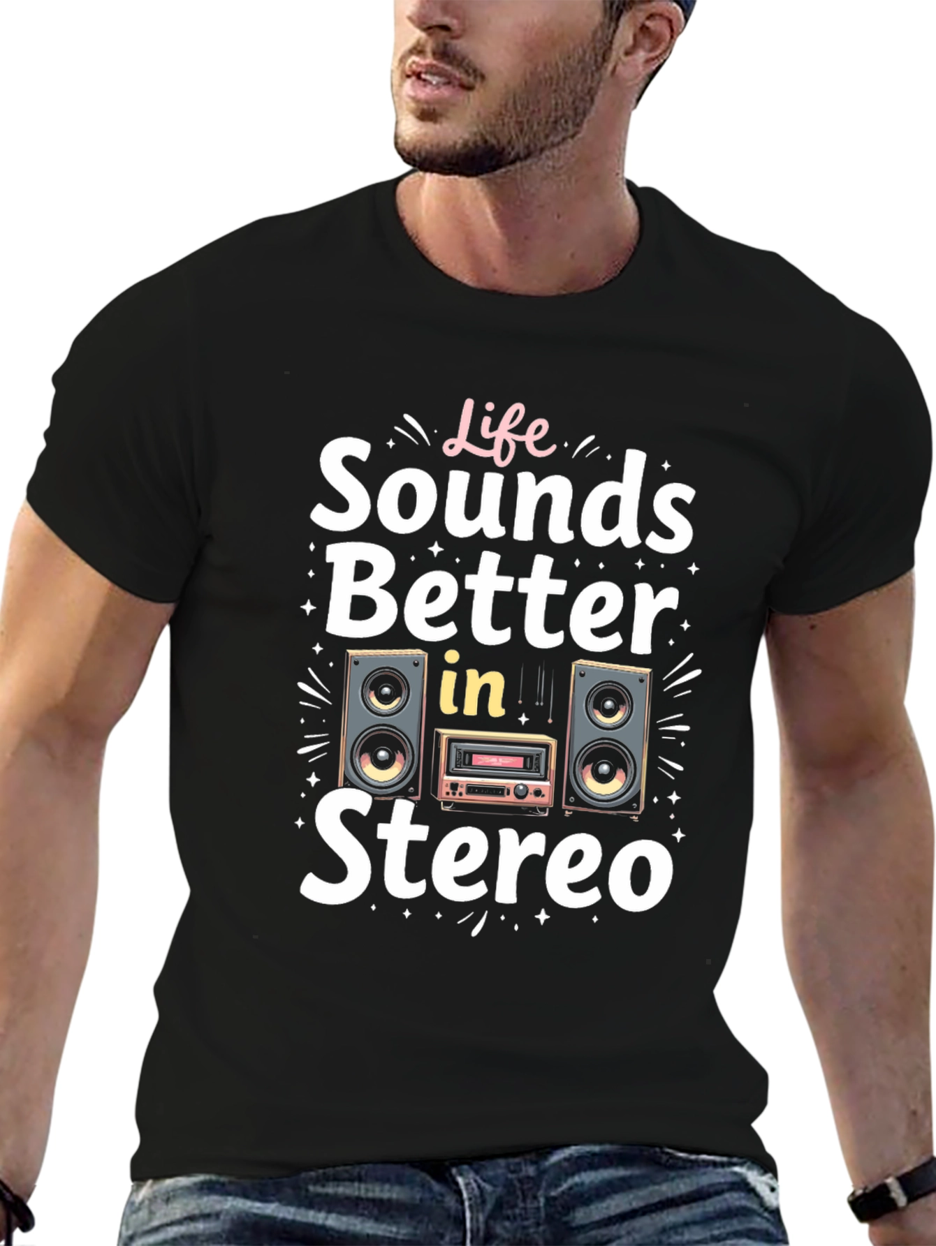 Life Sounds Better in Stereo Graphic Tee