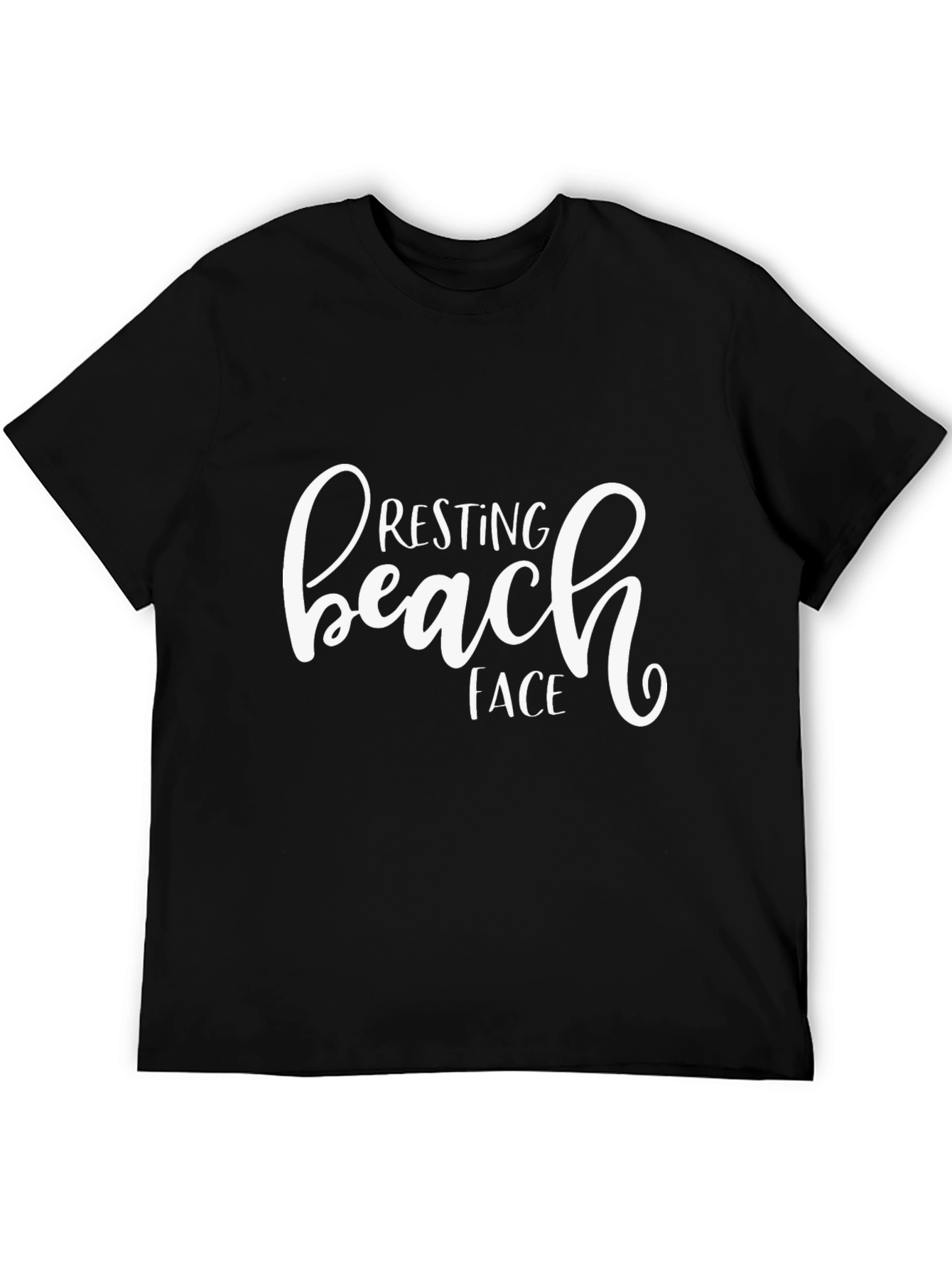 Resting Beach Face Black T-Shirt