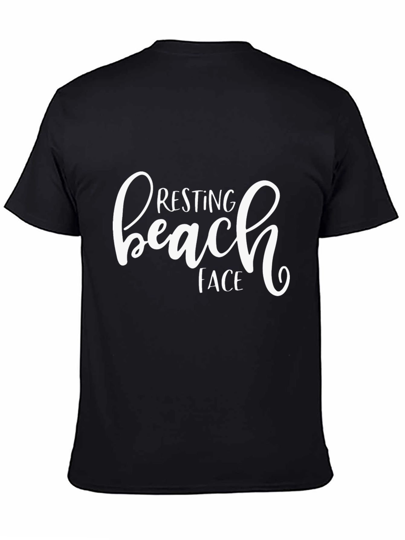 Resting Beach Face Black T-Shirt
