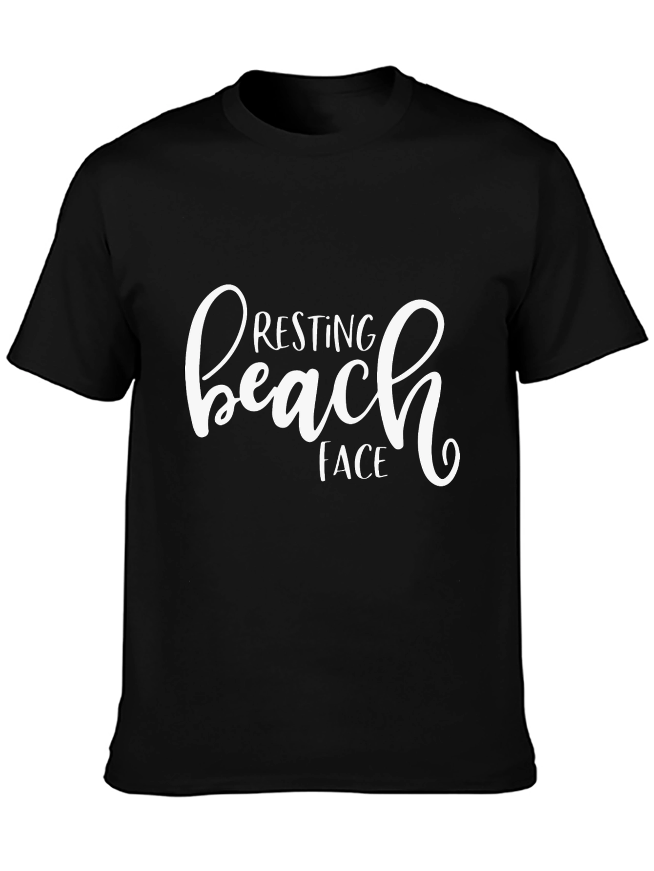 Resting Beach Face Black T-Shirt