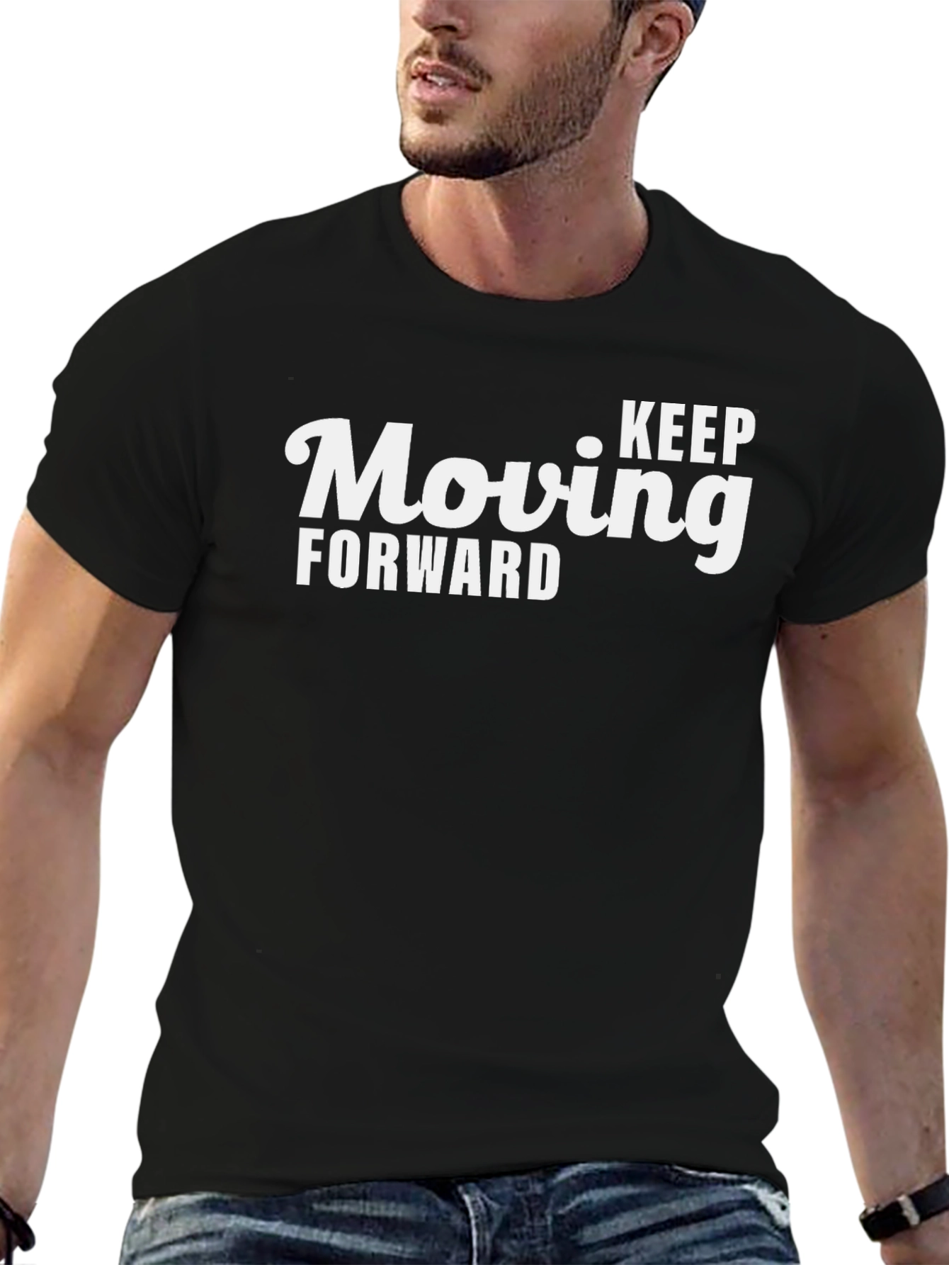 Keep Moving Forward Graphic Tee - Black