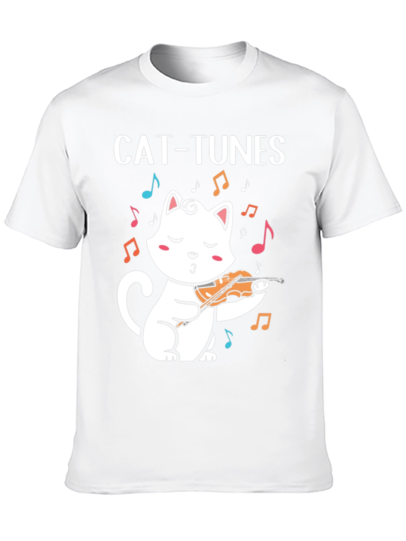 Cat-Tunes Black Graphic T-Shirt