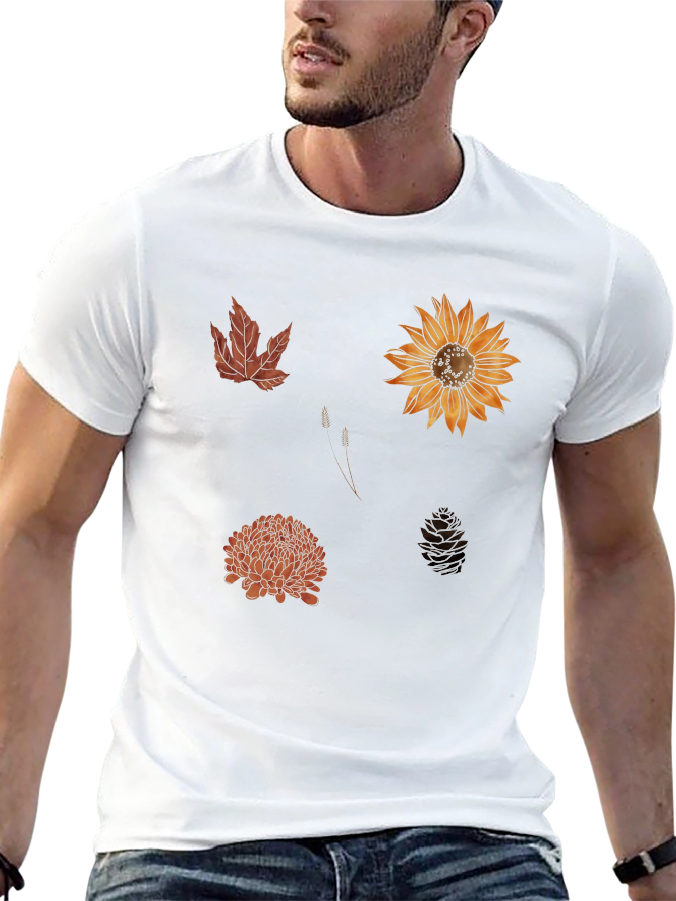 Autumn Floral T-Shirt - Black Botanical Tee