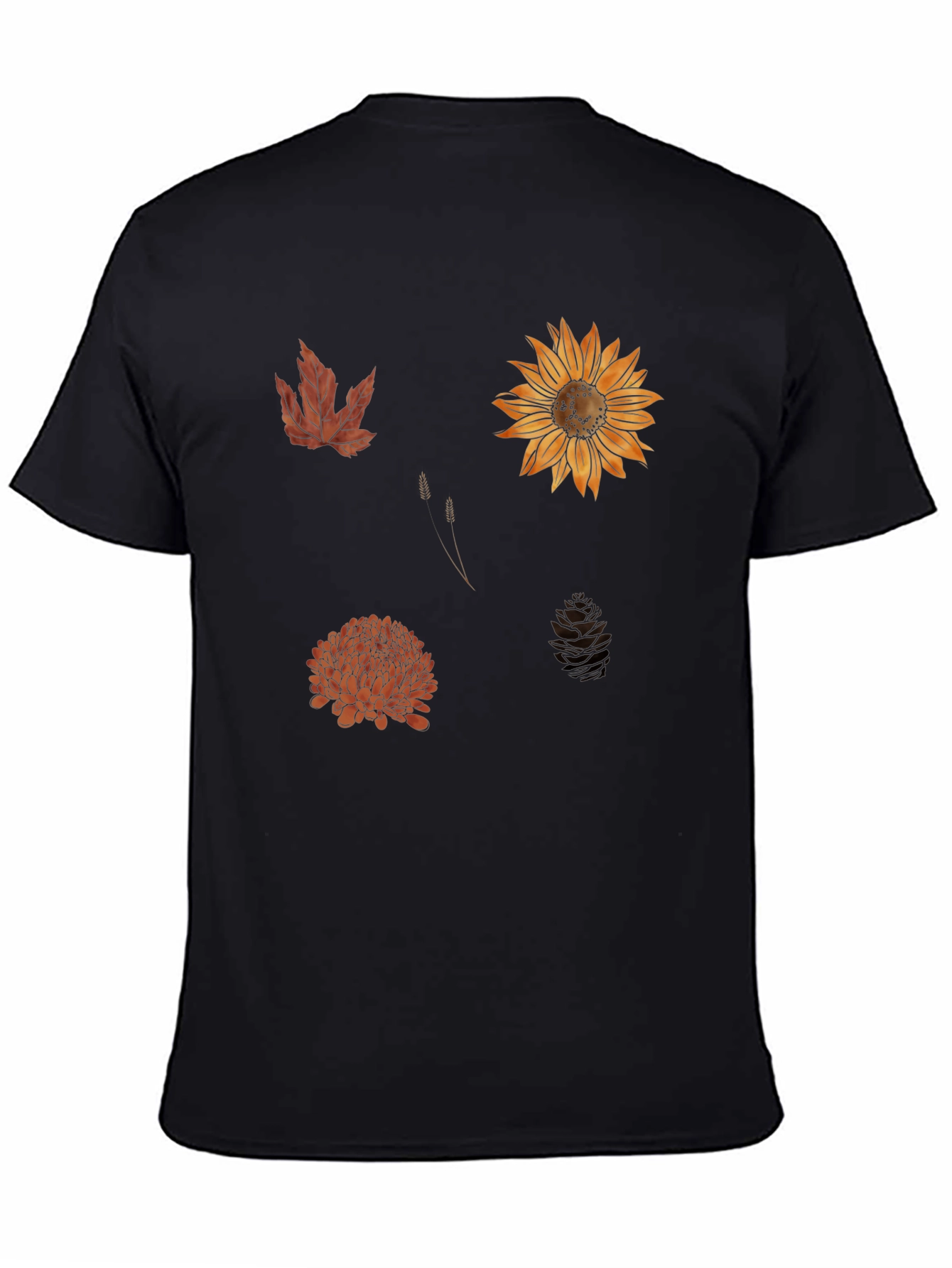 Autumn Floral T-Shirt - Black Botanical Tee