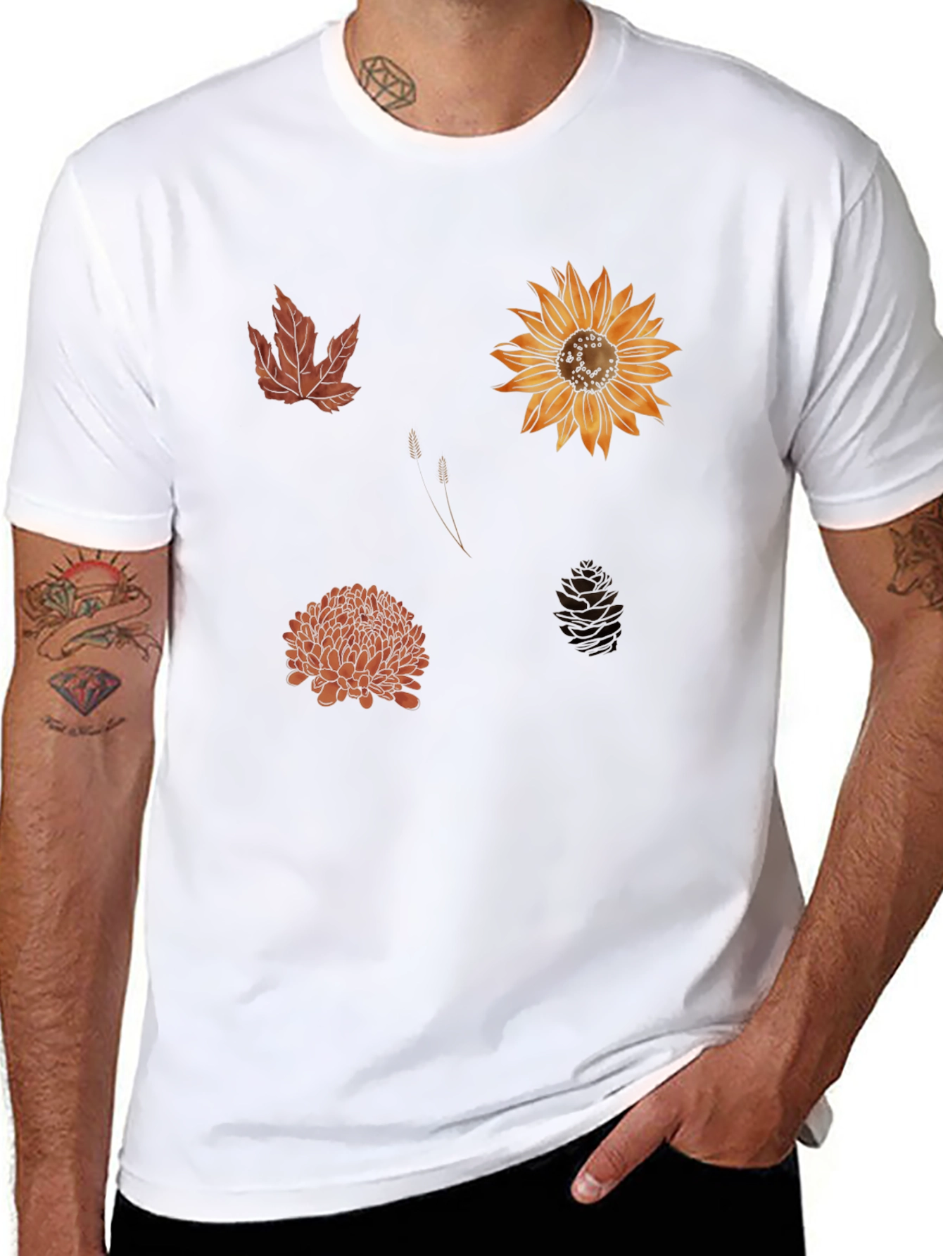 Autumn Floral T-Shirt - Black Botanical Tee