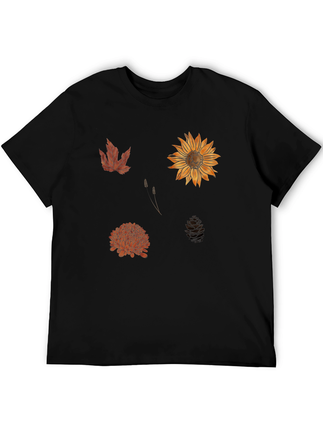 Autumn Floral T-Shirt - Black Botanical Tee