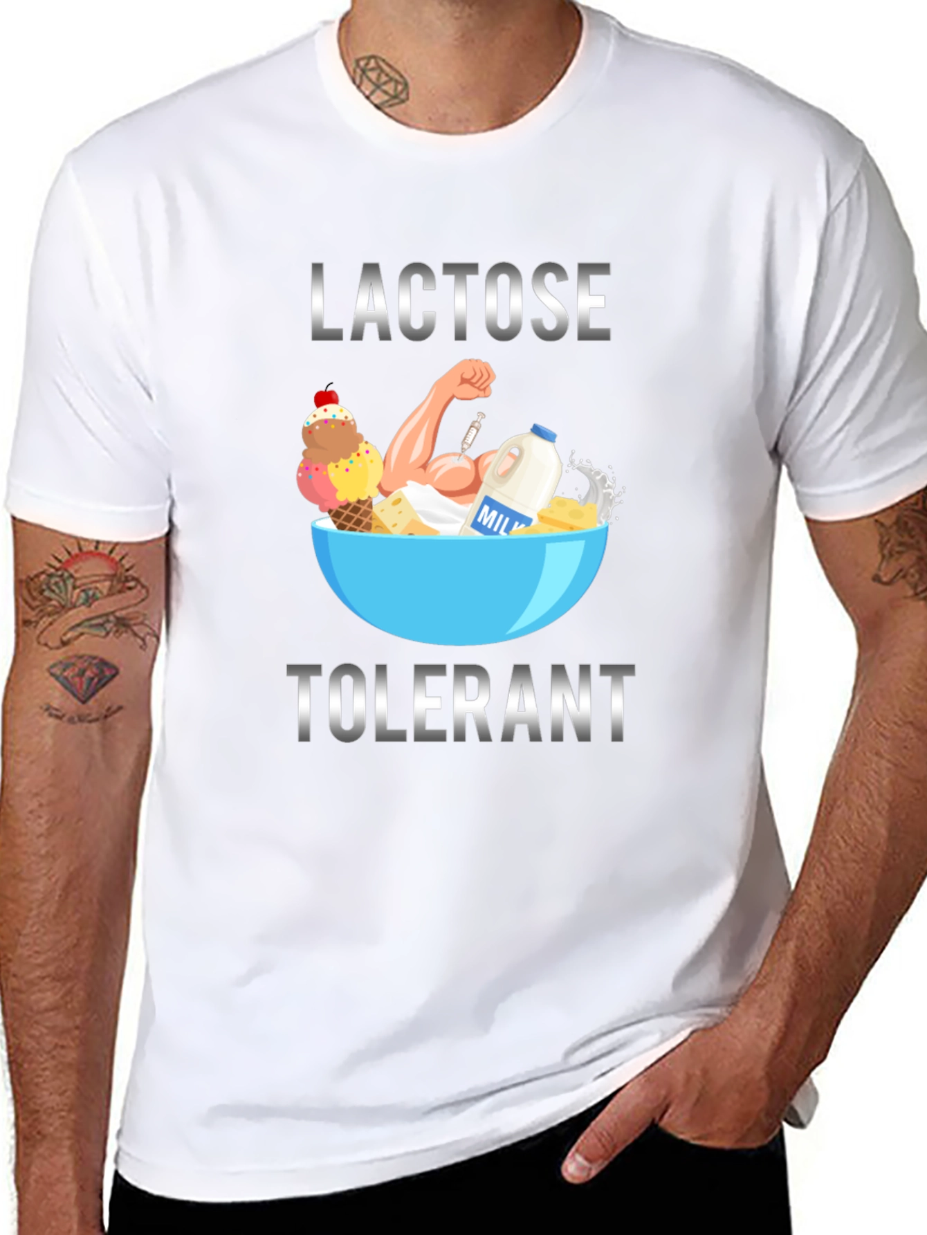 Lactose Tolerant Graphic Tee - Black